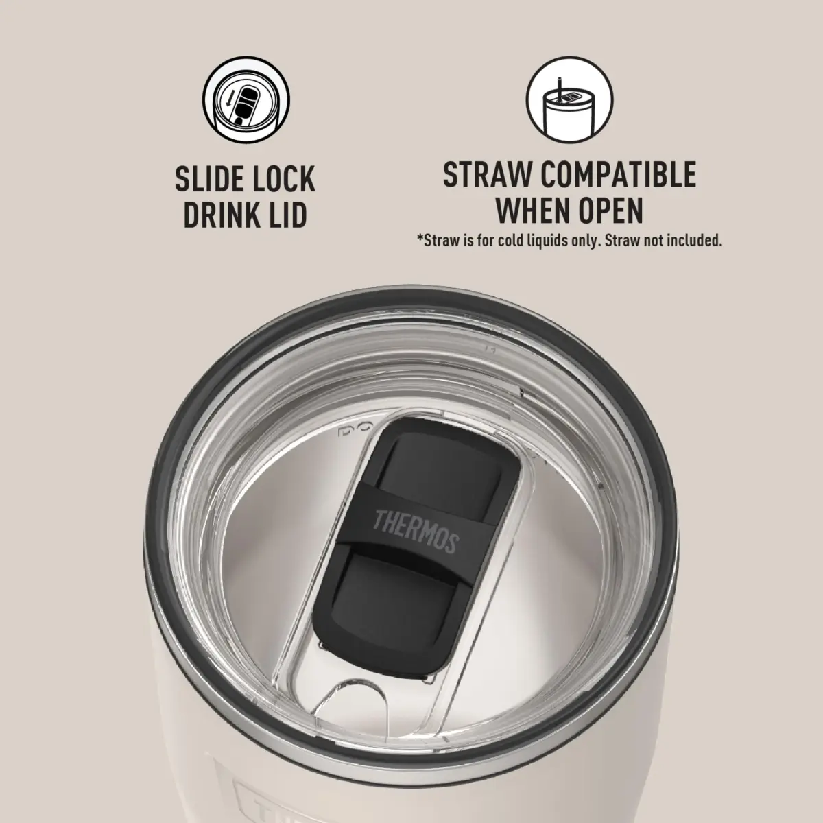 THERMOS Icon Series 24oz Stainless Steel Tumbler with Slide Lock Lid | 710ml (24 fl oz) - view 4