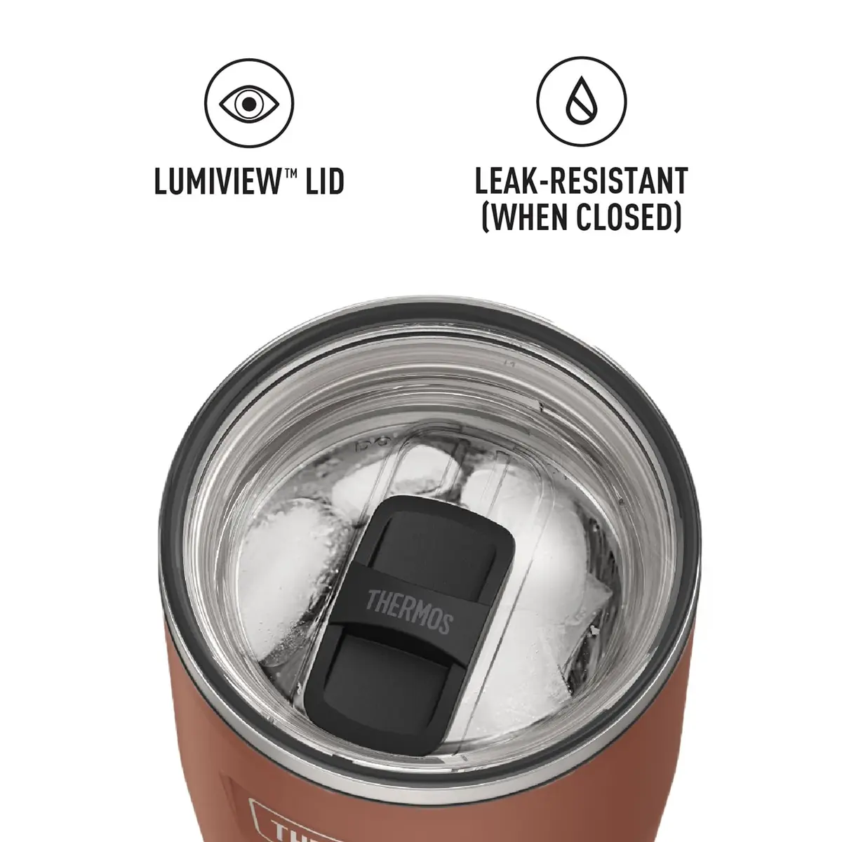 THERMOS Icon Series 24oz (680ml) Stainless Steel Tumbler with Slide Lock Lid | Griptec™ Non-Slip Base - view 5