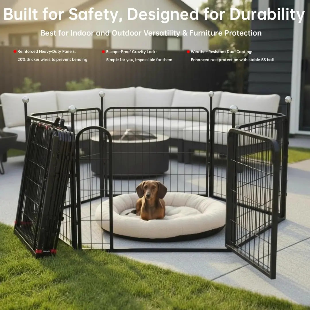 IGOOUO Puppy Playpen 24'' | Portable Indoor/Outdoor Dog Enclosure for Small Dogs - view 3