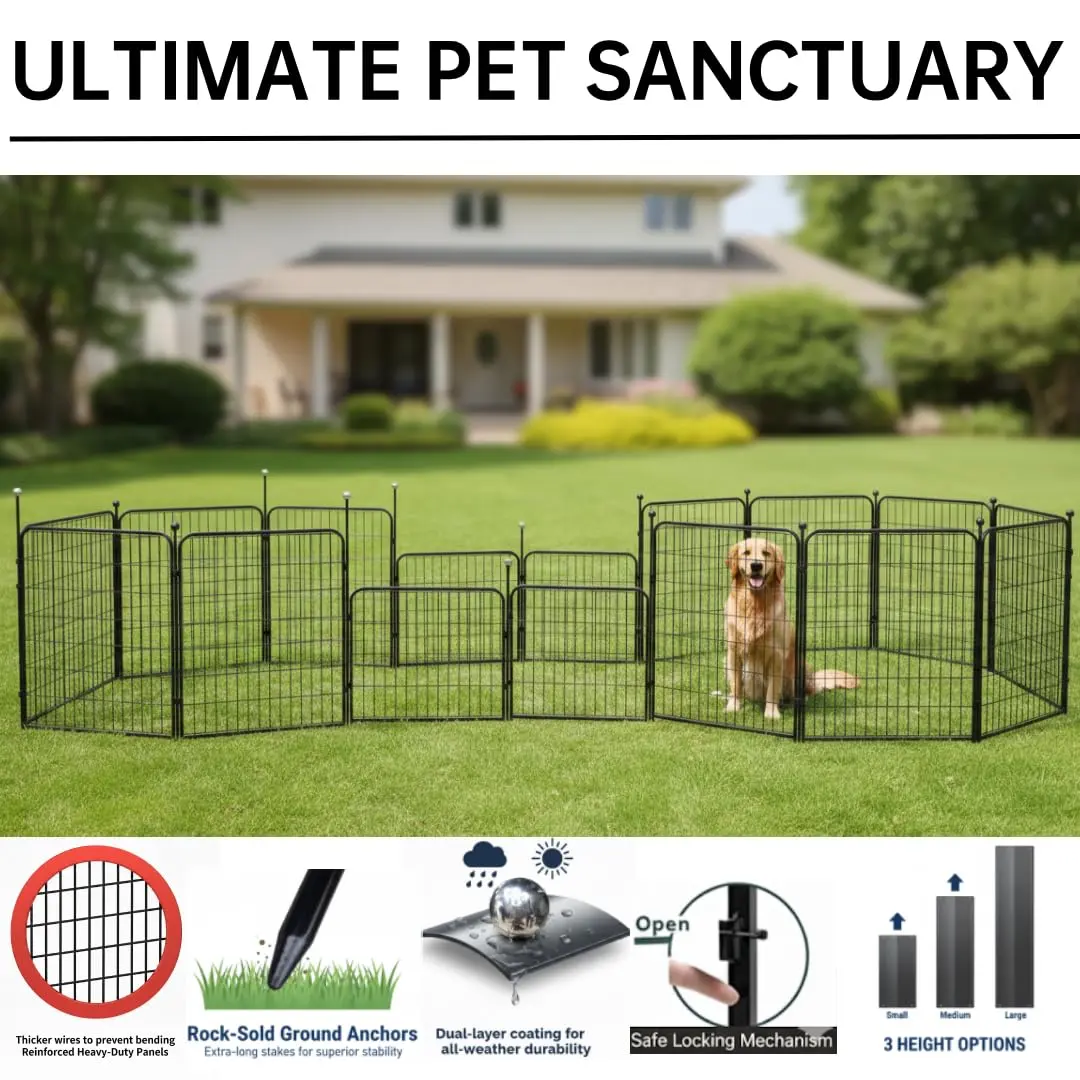 IGOOUO Puppy Playpen 24'' | Portable Indoor/Outdoor Dog Enclosure for Small Dogs - view 4