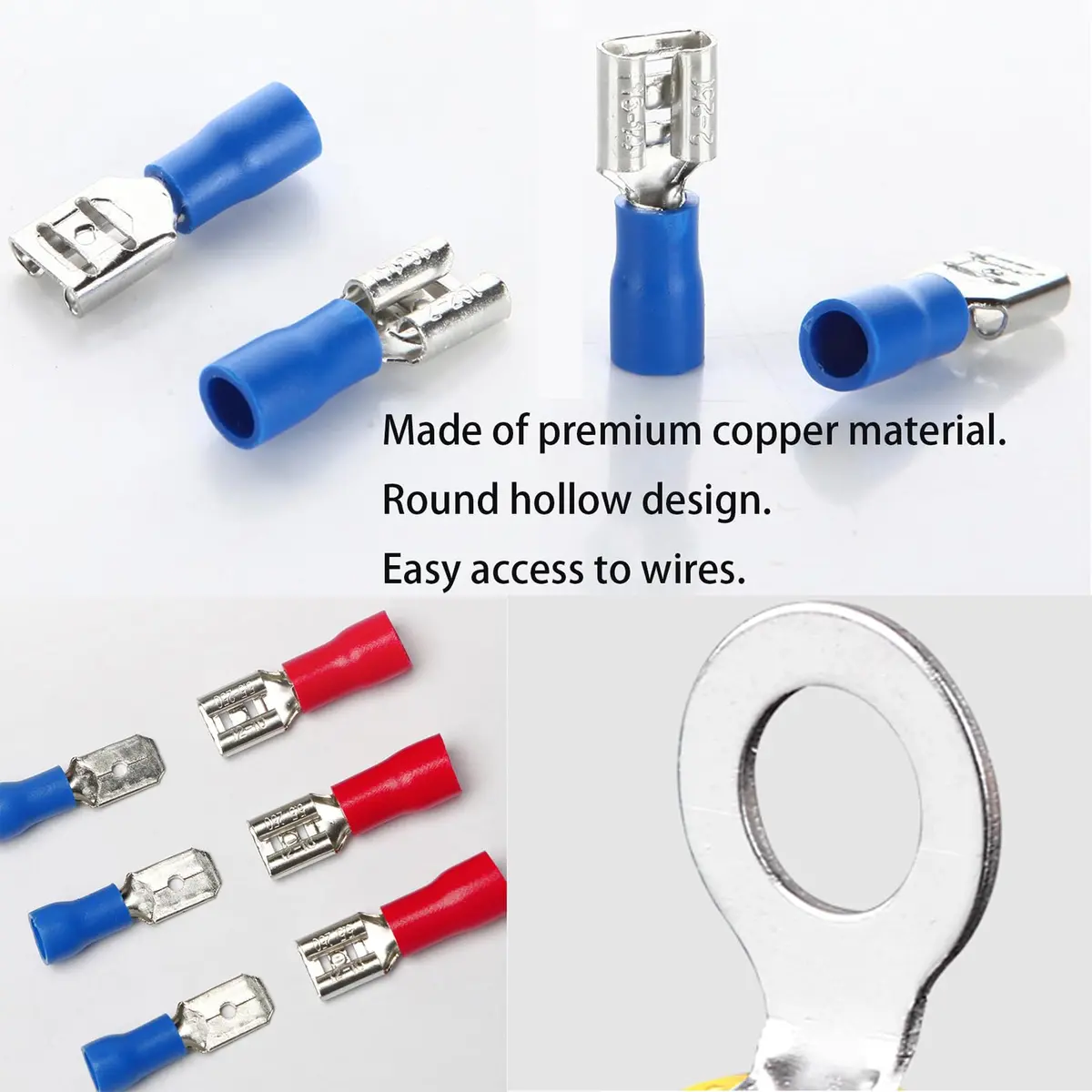 Feggizuli 350pcs Crimp Connectors 19 Types Copper, Red, Blue, Yellow | Quick, Safe & Long-Lasting - view 5