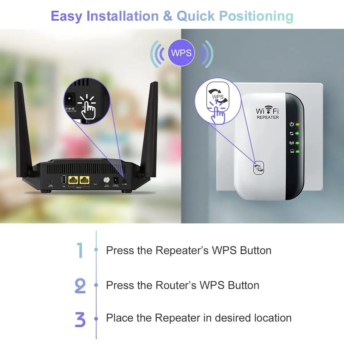 TGDLLF WiFi Extender Booster 5000 sq.ft | Extends WiFi Range for Home & Office - view 2