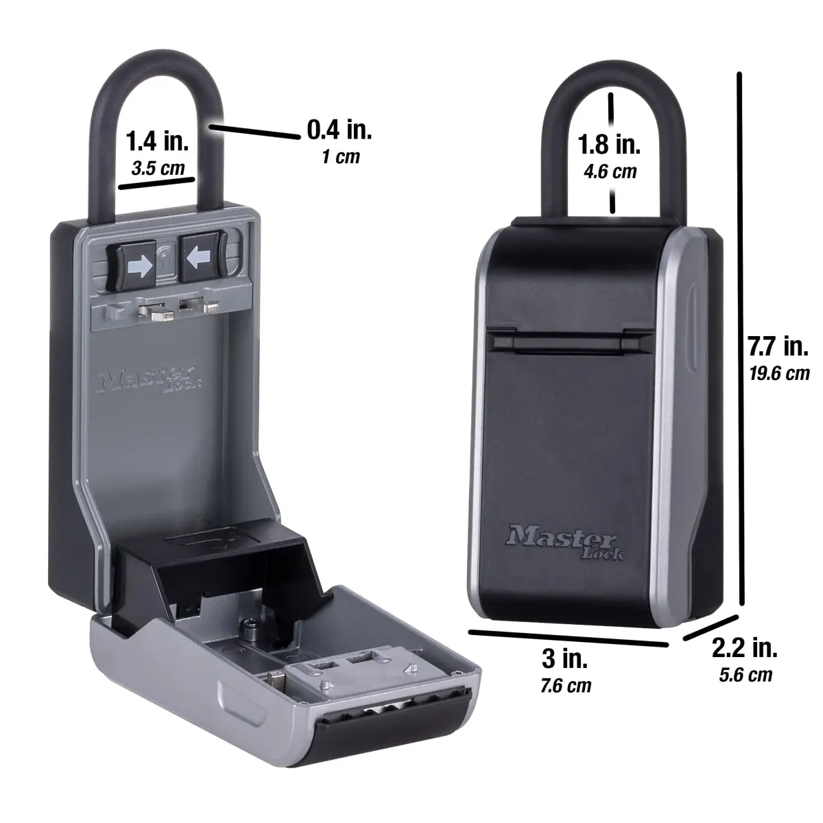 Master Lock High Capacity Key Lockbox with Combination Dial & Removable Shackle | 19.56cm x 7.62cm x 5.59cm (7.7" x 3" x 2.2") - view 2