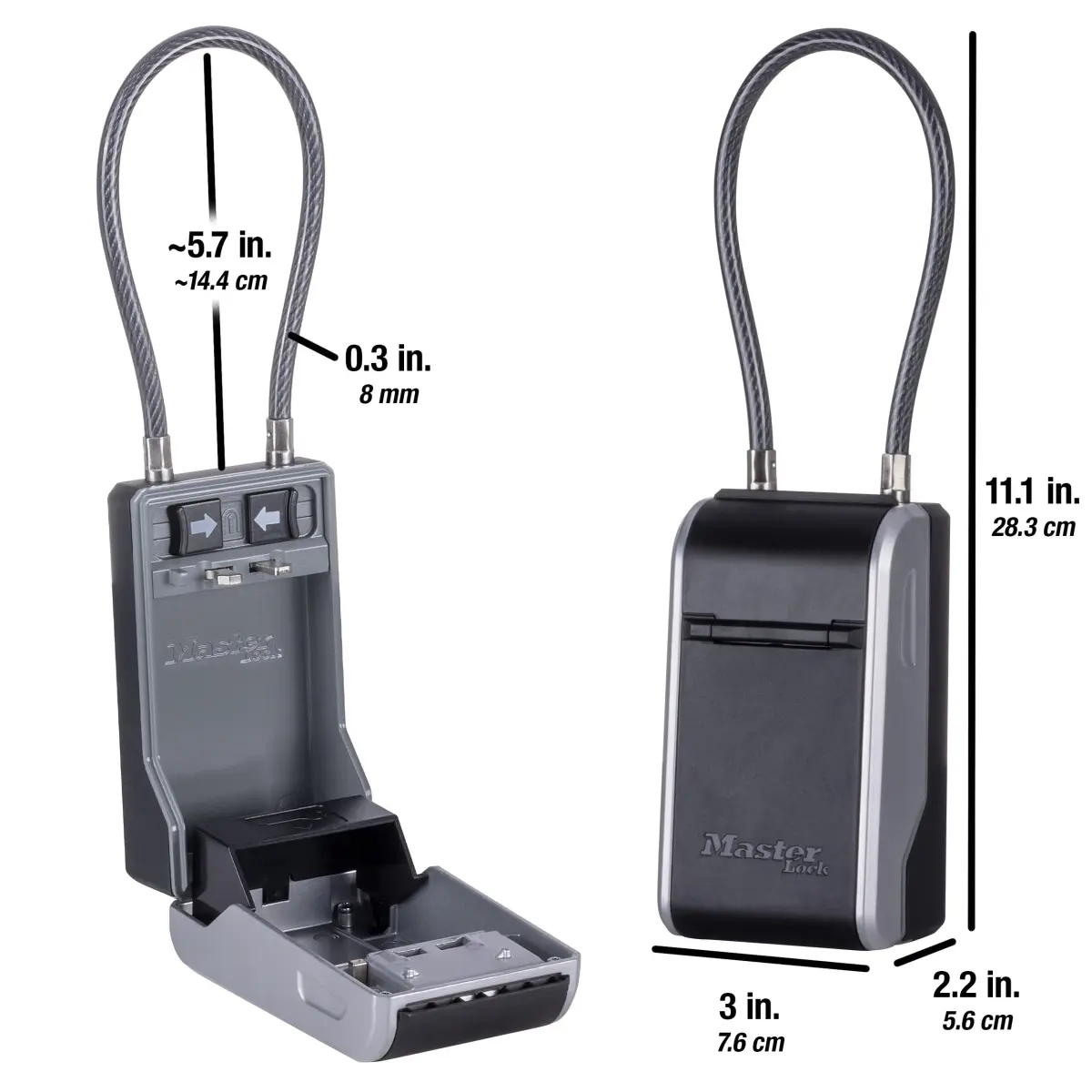 Master Lock High Capacity Key Lockbox with Removable Cable, 28.2 cm (11.1 in) | Tamper-Resistant Metal Body - view 6