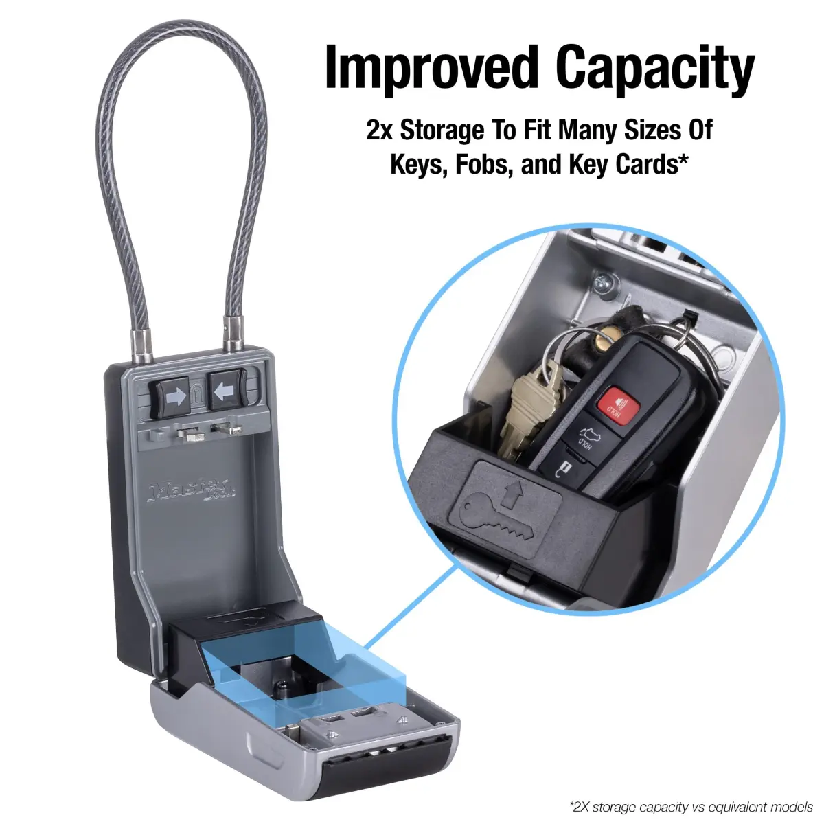 Master Lock High Capacity Key Lockbox with Removable Cable, 28.2 cm (11.1 in) | Tamper-Resistant Metal Body - view 3