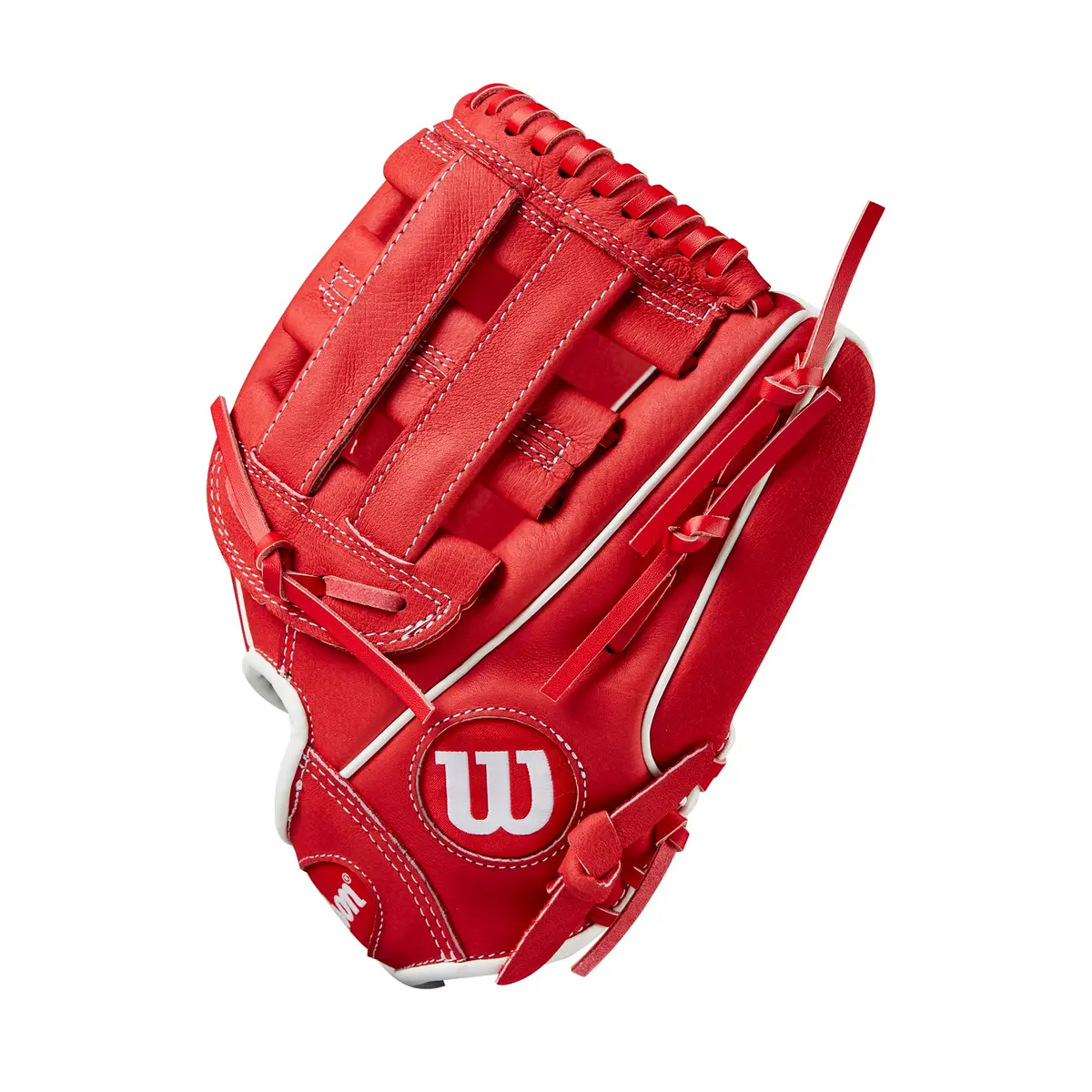 Wilson A450 11” Youth Infield Baseball Glove Left Hand Throw Red/White | Lightweight Durable Fit - view 4