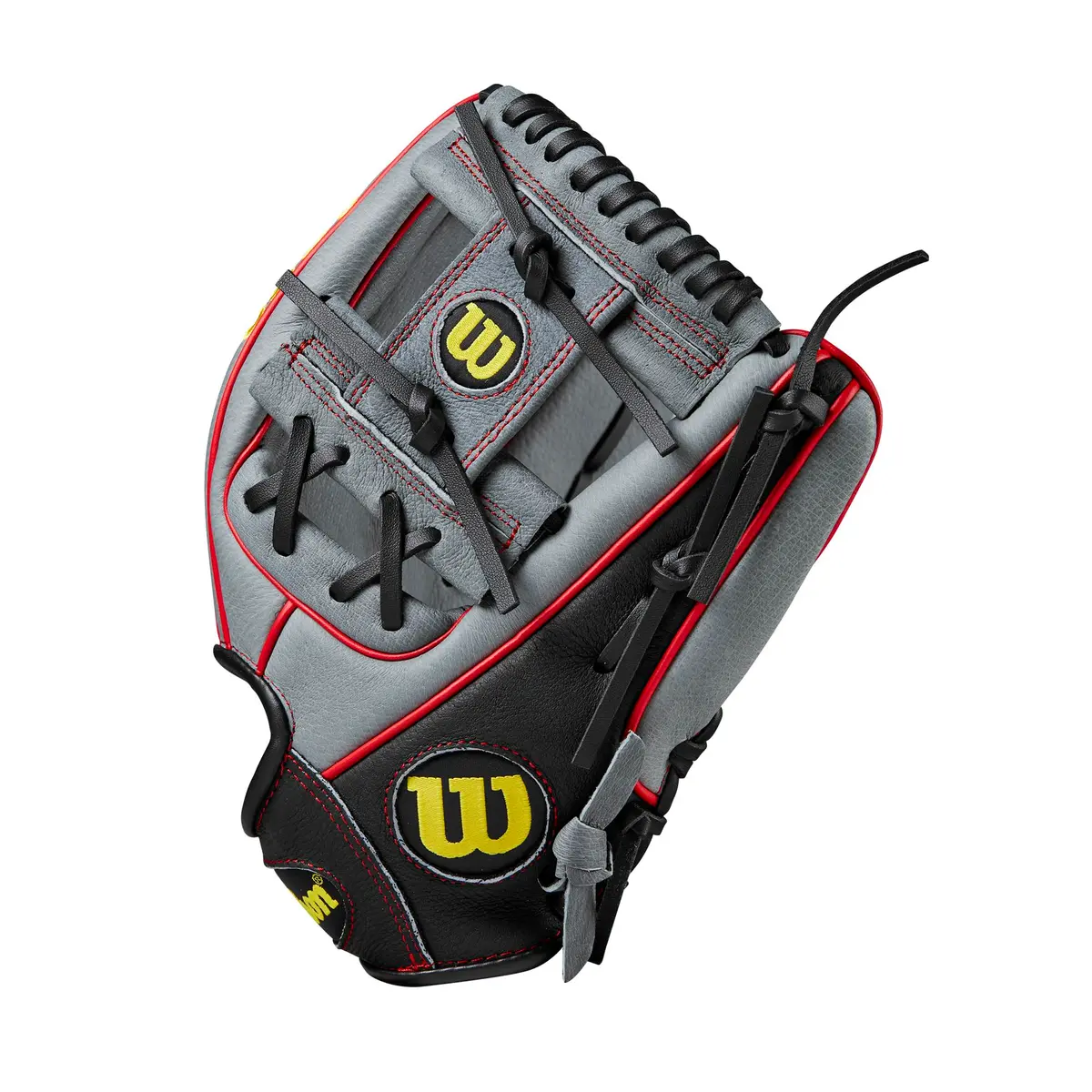 Wilson A450™ 11.5” Youth Infield Baseball Glove - Left Hand Throw, Grey/Black/Yellow | Game-Ready Feel for Young Fielders - view 4