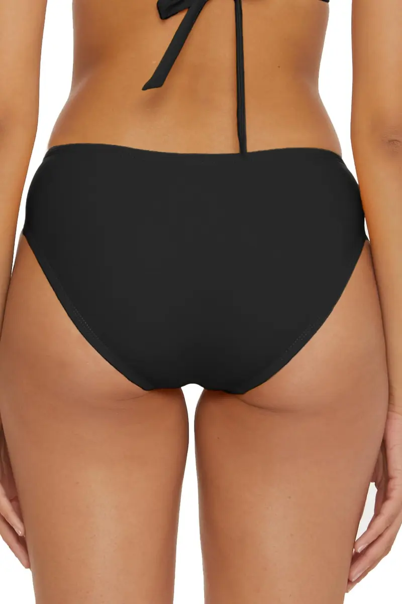 BCA by Rebecca Virtue Liana - Women's Side Shirred Bikini Bottom, Cheeky Coverage, Black, Small | Elegant Summer Swimwear - view 3