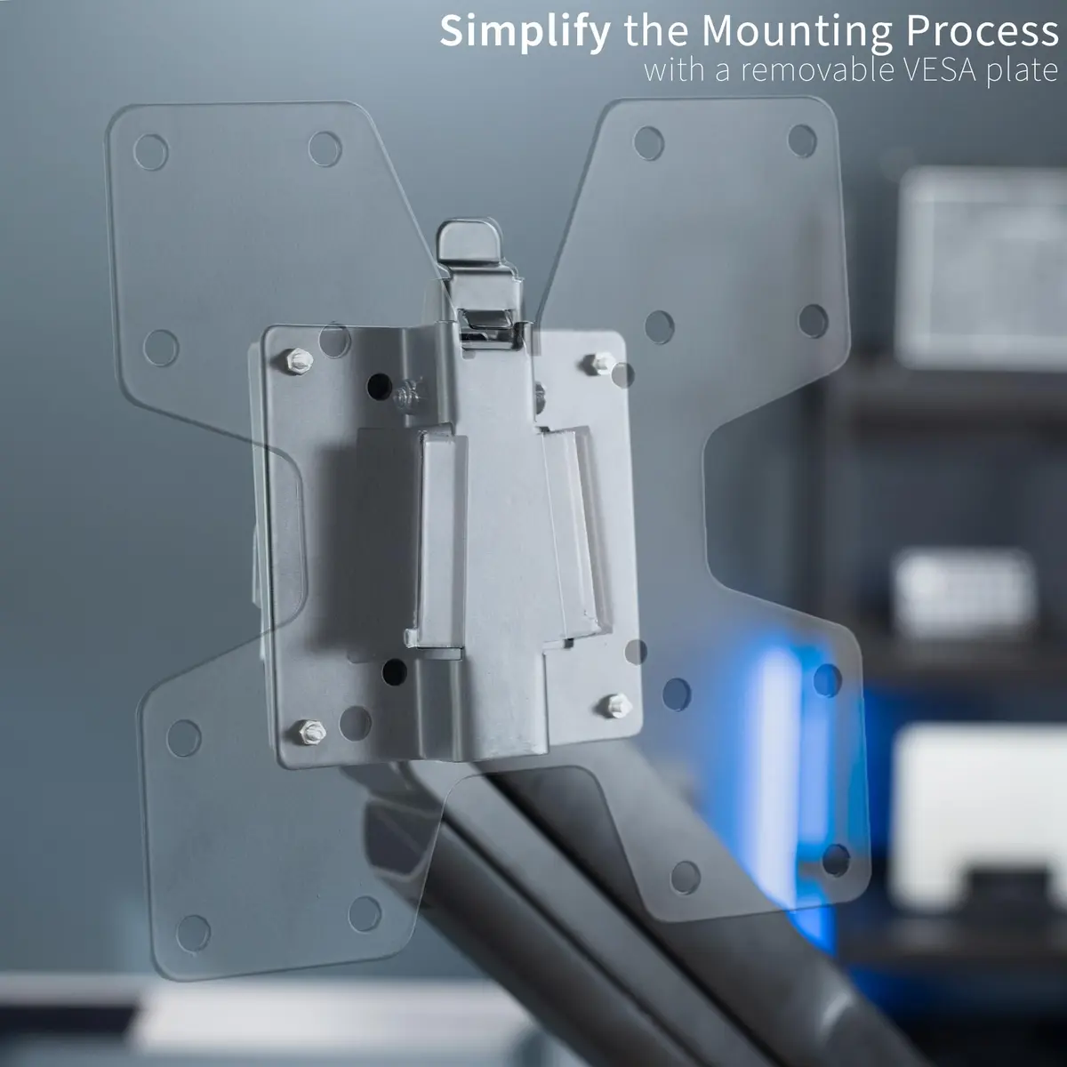 VIVO Large Adapter VESA Mount Kit | Quick Release Bracket for LCD & TV, Supports 32.2 lbs, Removable VESA Plate, Wall & Stand Mounting - view 4