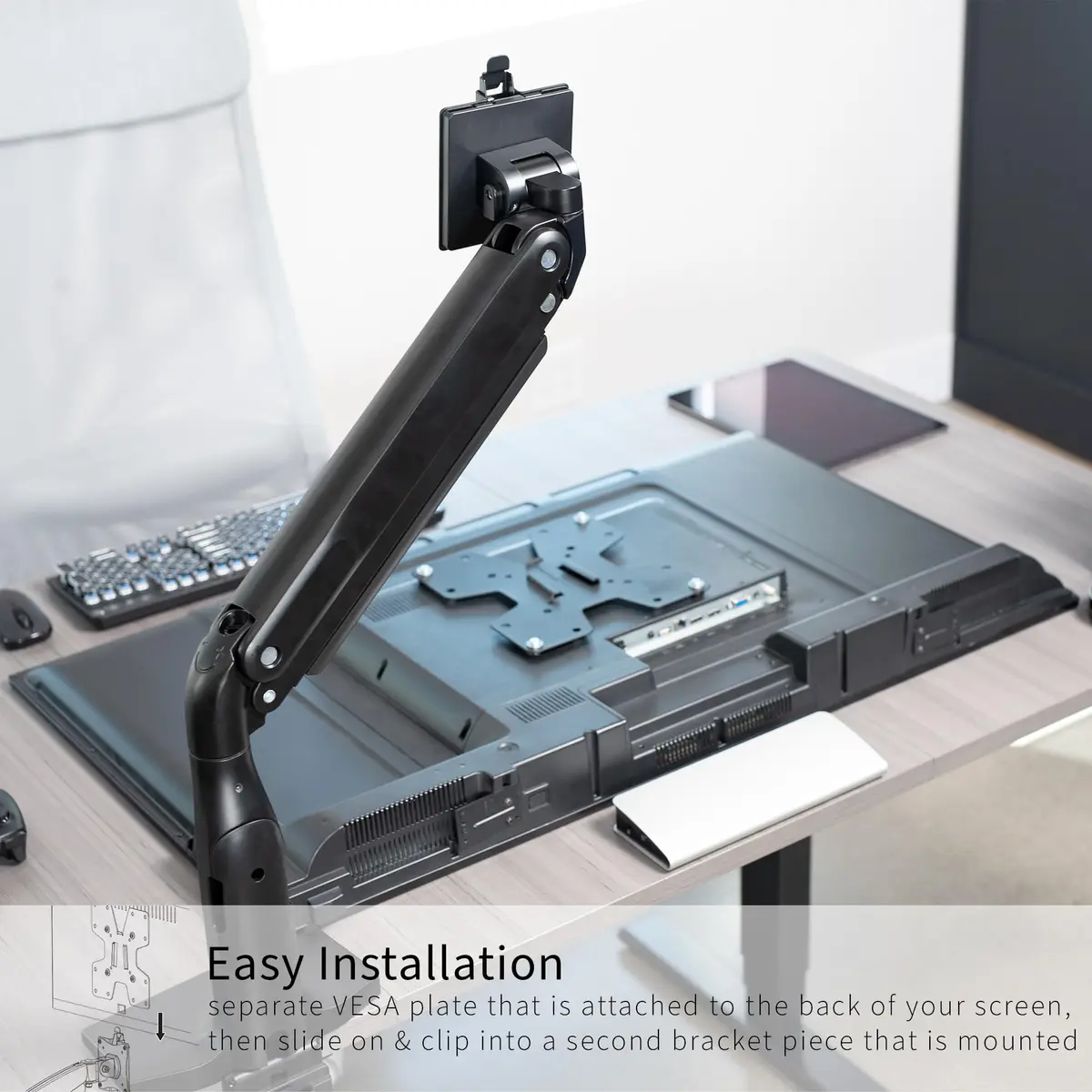 VIVO Large Adapter VESA Mount Kit | Quick Release Bracket for LCD & TV, Supports 32.2 lbs, Removable VESA Plate, Wall & Stand Mounting - view 5