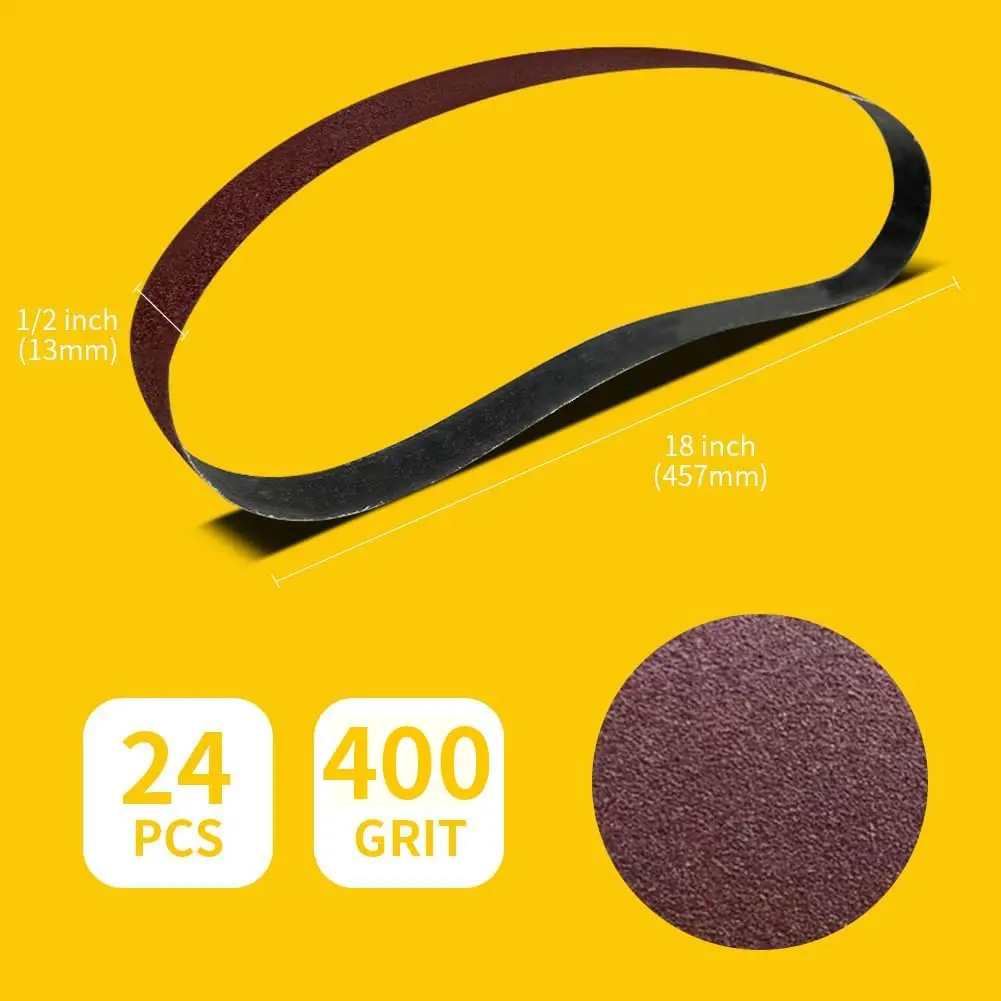 TPmax 1/2 x 18 Inch 400 Grit Sanding Belt | Aluminum Oxide, Washable, All-Purpose (70-120c) - view 2