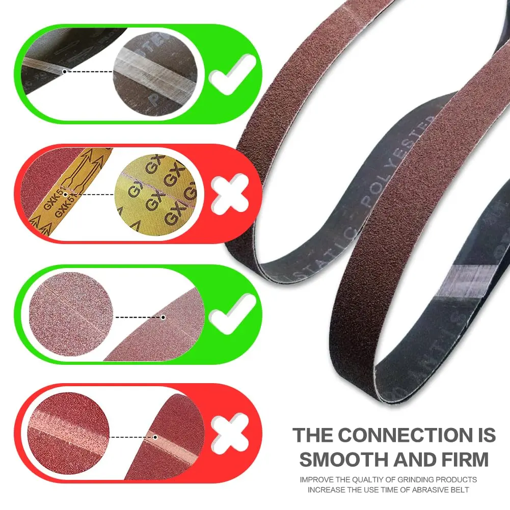 TPmax 1/2 x 18 Inch 400 Grit Sanding Belt | Aluminum Oxide, Washable, All-Purpose (70-120c) - view 3