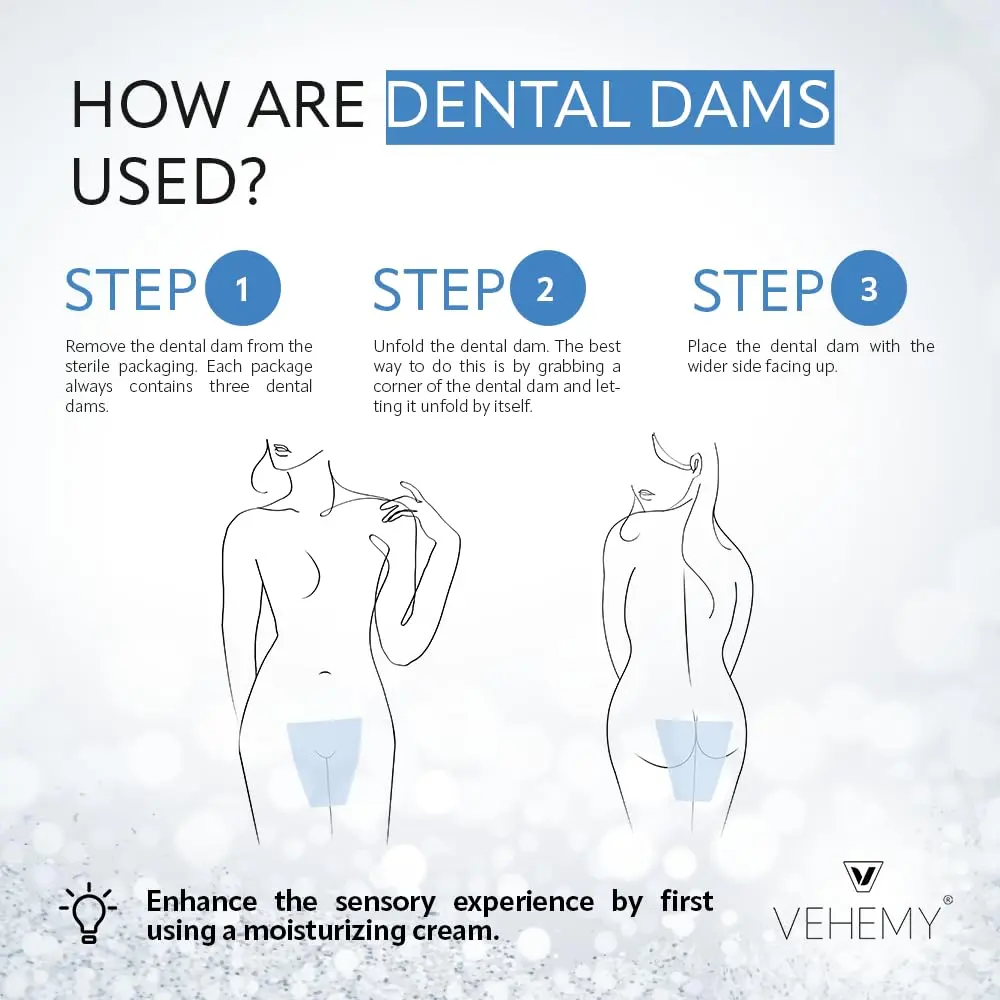 Vehemy Dental Dams 6-Pack | Latex-Free Hypoallergenic Oral Barrier for Safety & Sensation - view 5