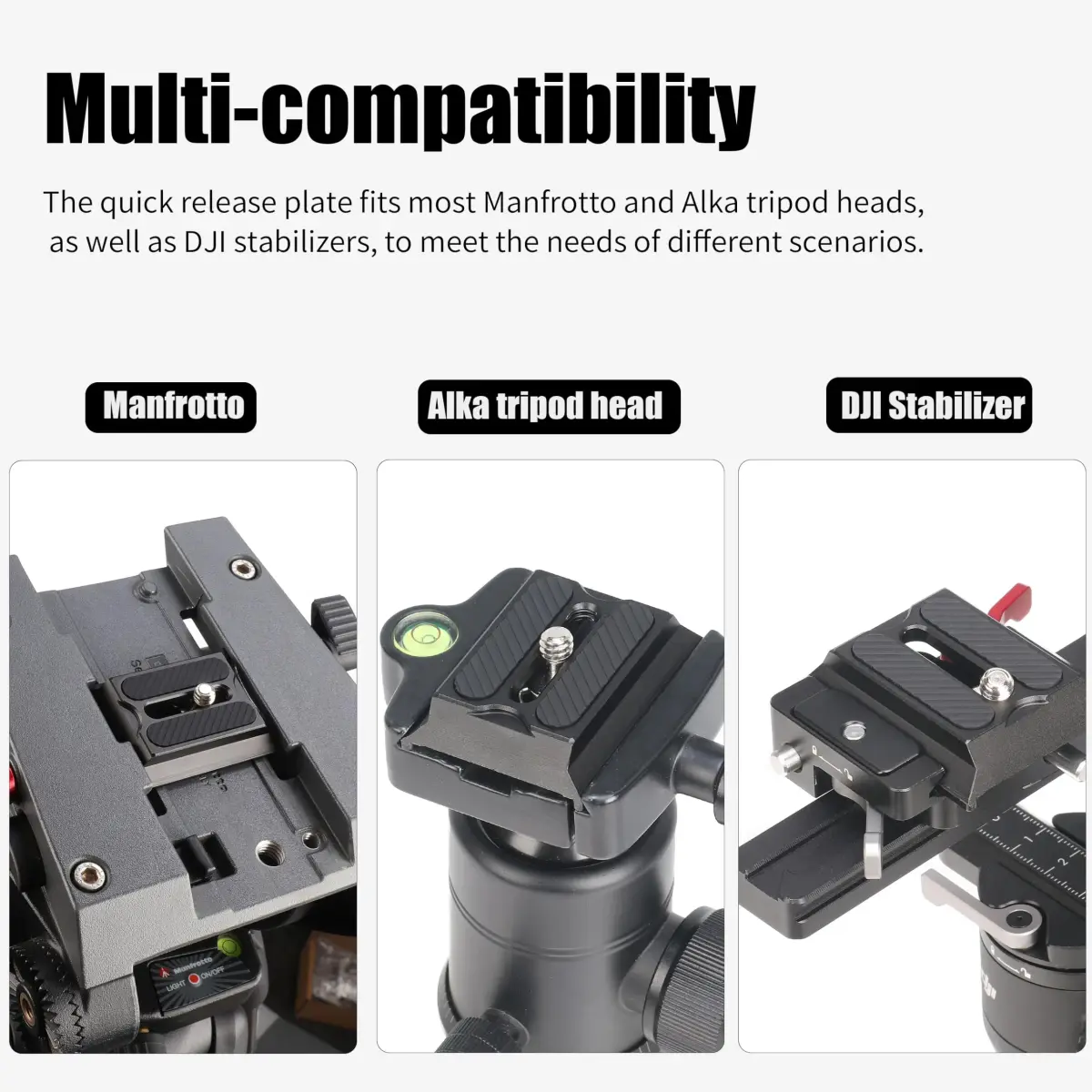 Hersmay Arca Swiss Quick Release Plate for DJI Ronin RS2/RSC2/RS3/RS3PRO/RS3mini Gimbal Stabilizer | CNC Aluminum Alloy, 20g - view 3