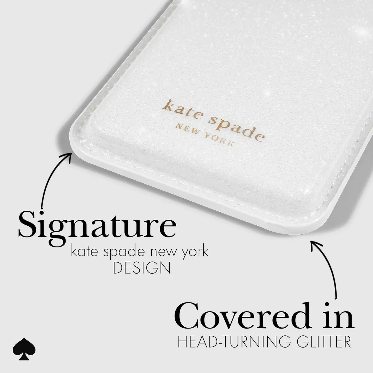 kate spade new york Magnetic Card Holder/Wallet - White Glitter | Stylish, Magnetic, Fits 3 Cards - view 3