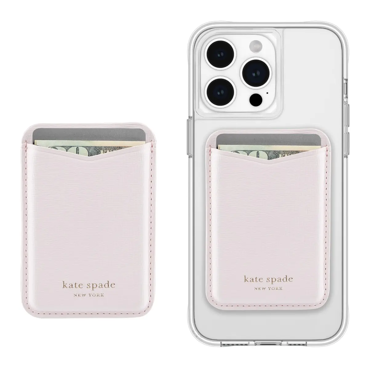 kate spade new york Magnetic Card Holder/Wallet - Pale Dogwood | Slim, Stylish, Magnetic - main product image