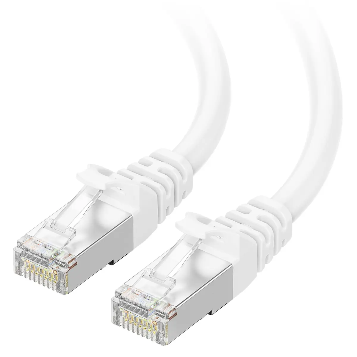 Cable Matters 10Gbps Shielded Cat 6A Ethernet Cable, 10ft, White | High-Speed LAN Connectivity - main product image