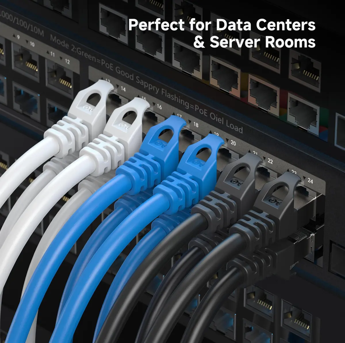 Cable Matters 10Gbps Shielded Cat 6A Ethernet Cable, 10ft, White | High-Speed LAN Connectivity - view 8