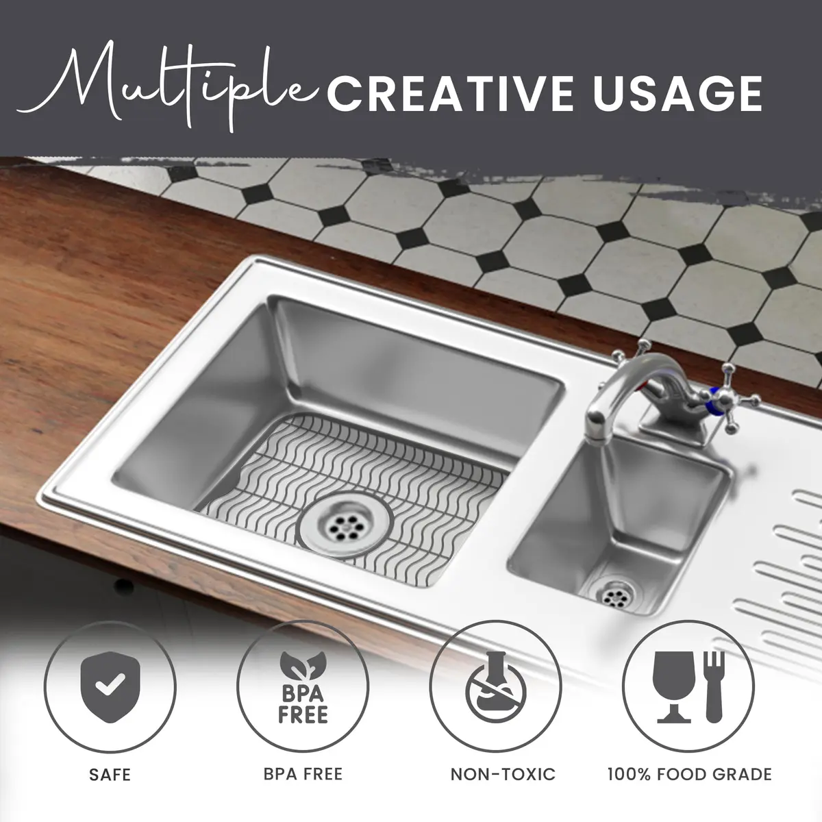 DecorRack Sink Protector 12" x 11" | Protects Sink from Damage & Scratches - view 7