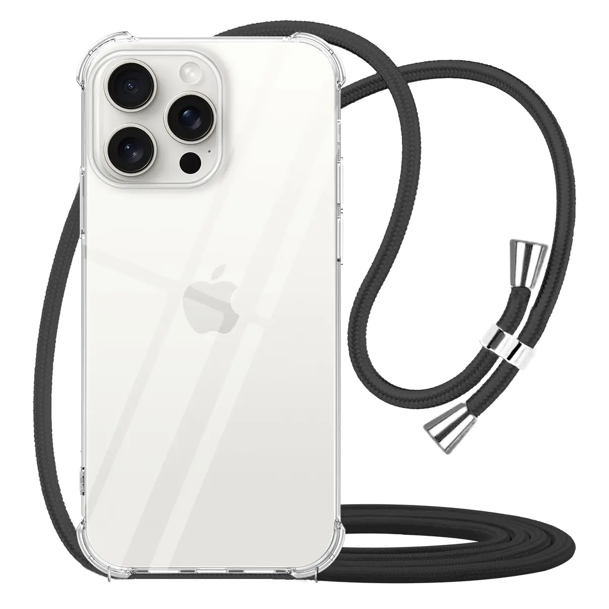 YESPURE Crossbody Lanyard Case for iPhone 15 Pro Max | Clear TPU Bumper with Adjustable Strap - main product image