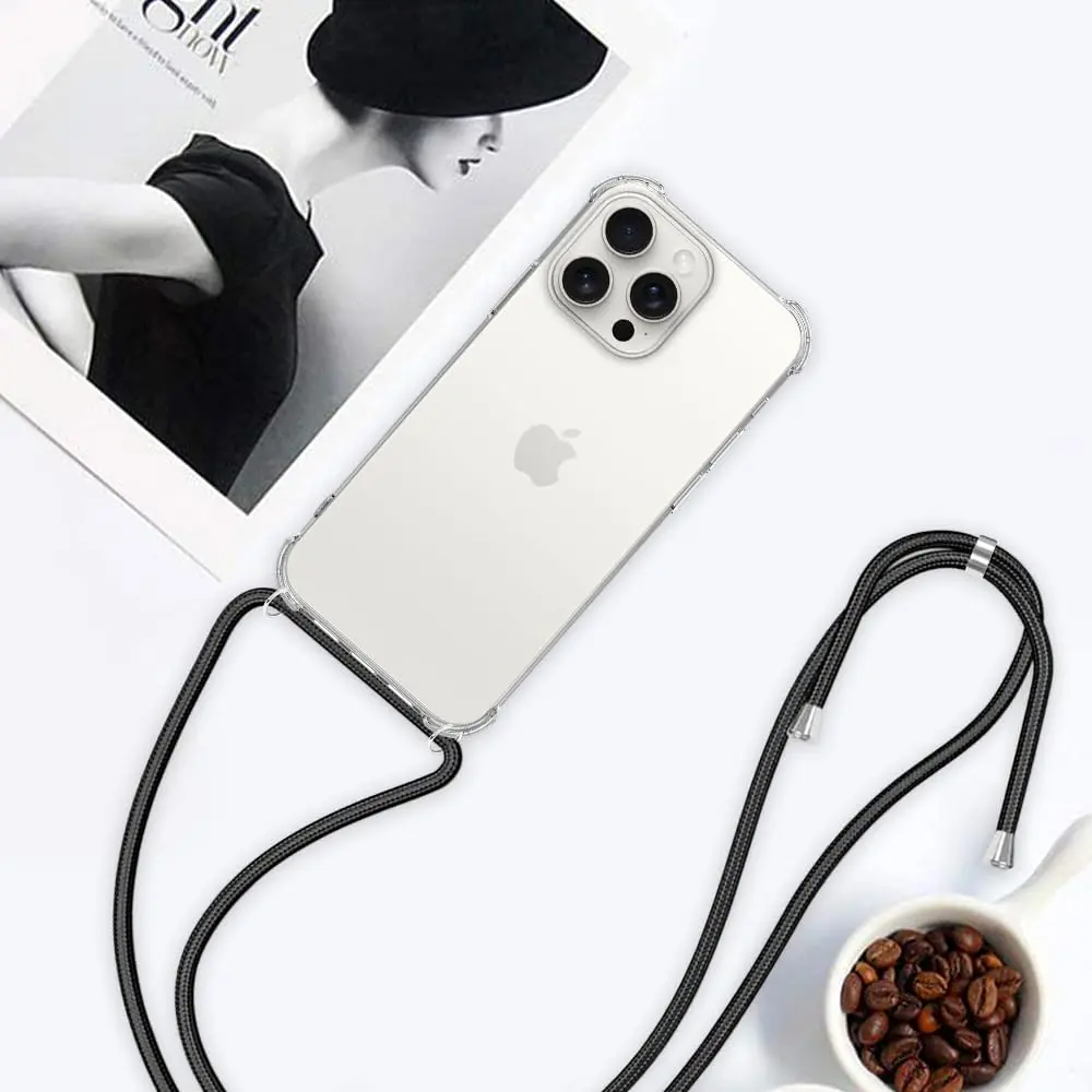 YESPURE Crossbody Lanyard Case for iPhone 15 Pro Max | Clear TPU Bumper with Adjustable Strap - view 5