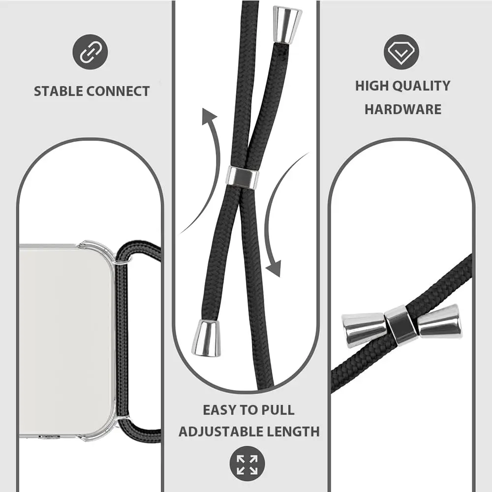 YESPURE Crossbody Lanyard Case for iPhone 15 Pro Max | Clear TPU Bumper with Adjustable Strap - view 3