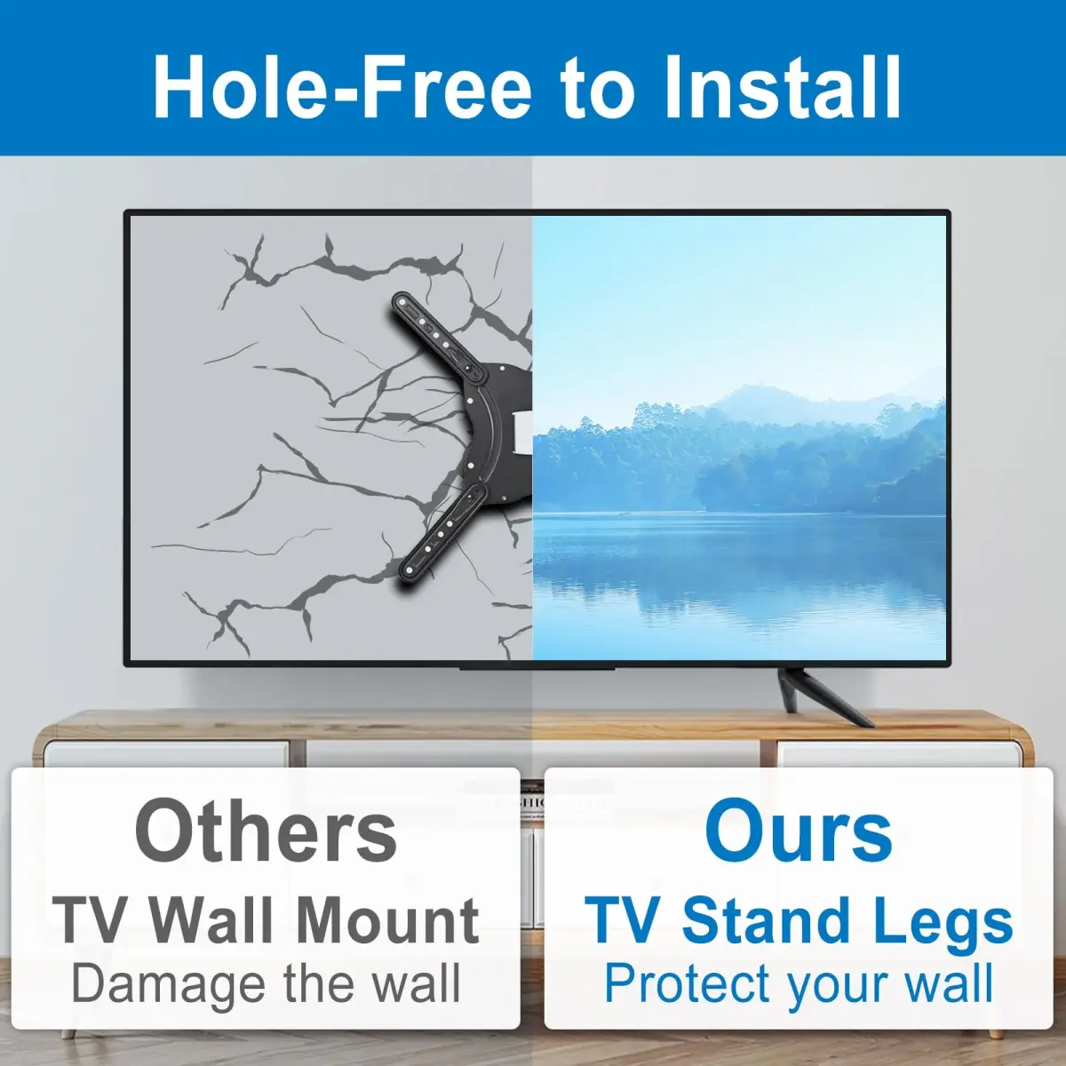 Dinghosen Metal TV Legs for TCL 70"-75" TVs | Stable Replacement Stands - view 4