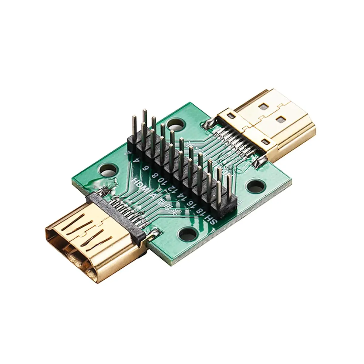 Teansic HDMI A Male to Female 19Pin Breakout Test Board (2-Pack) | Full 19 Pin Signal Breakout, Standard 2.54mm Pin Pitch - view 6