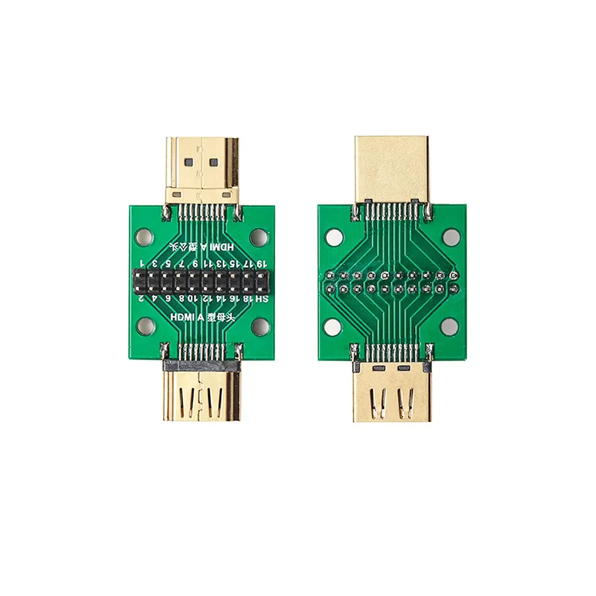 Teansic HDMI A Male to Female 19Pin Breakout Test Board (2-Pack) | Full 19 Pin Signal Breakout, Standard 2.54mm Pin Pitch - view 4