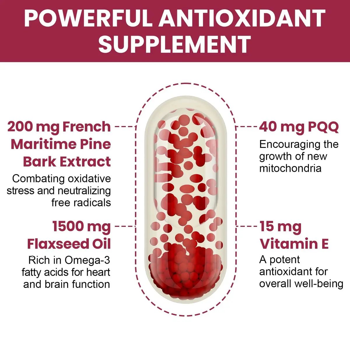 Vigorizar Pycnogeno with PQQ 60 Softgels | French Maritime Pine Bark Extract & Antioxidants - view 3