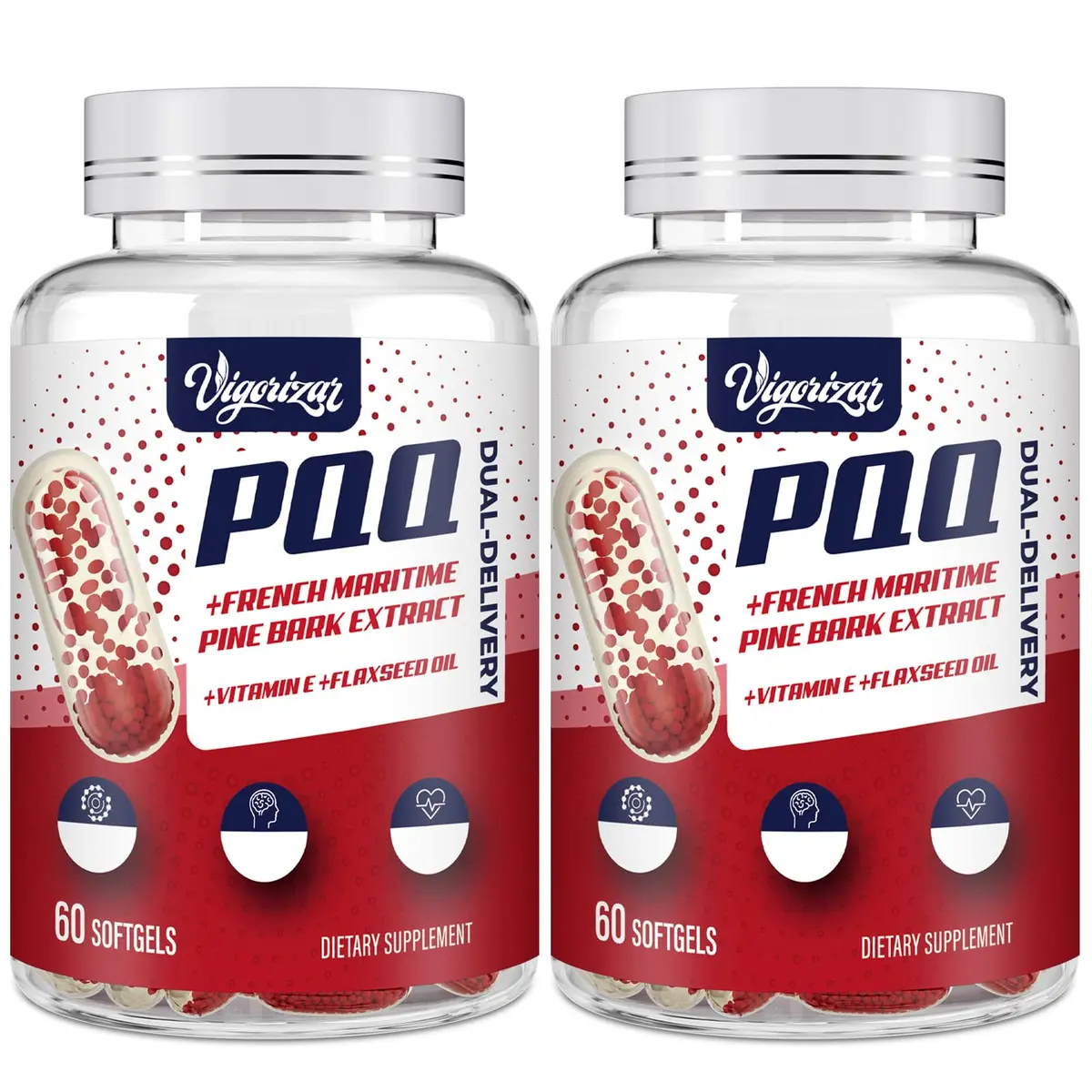 Vigorizar Pycnogeno with PQQ 120 Softgels | French Maritime Pine Bark Extract Antioxidant Support - main product image
