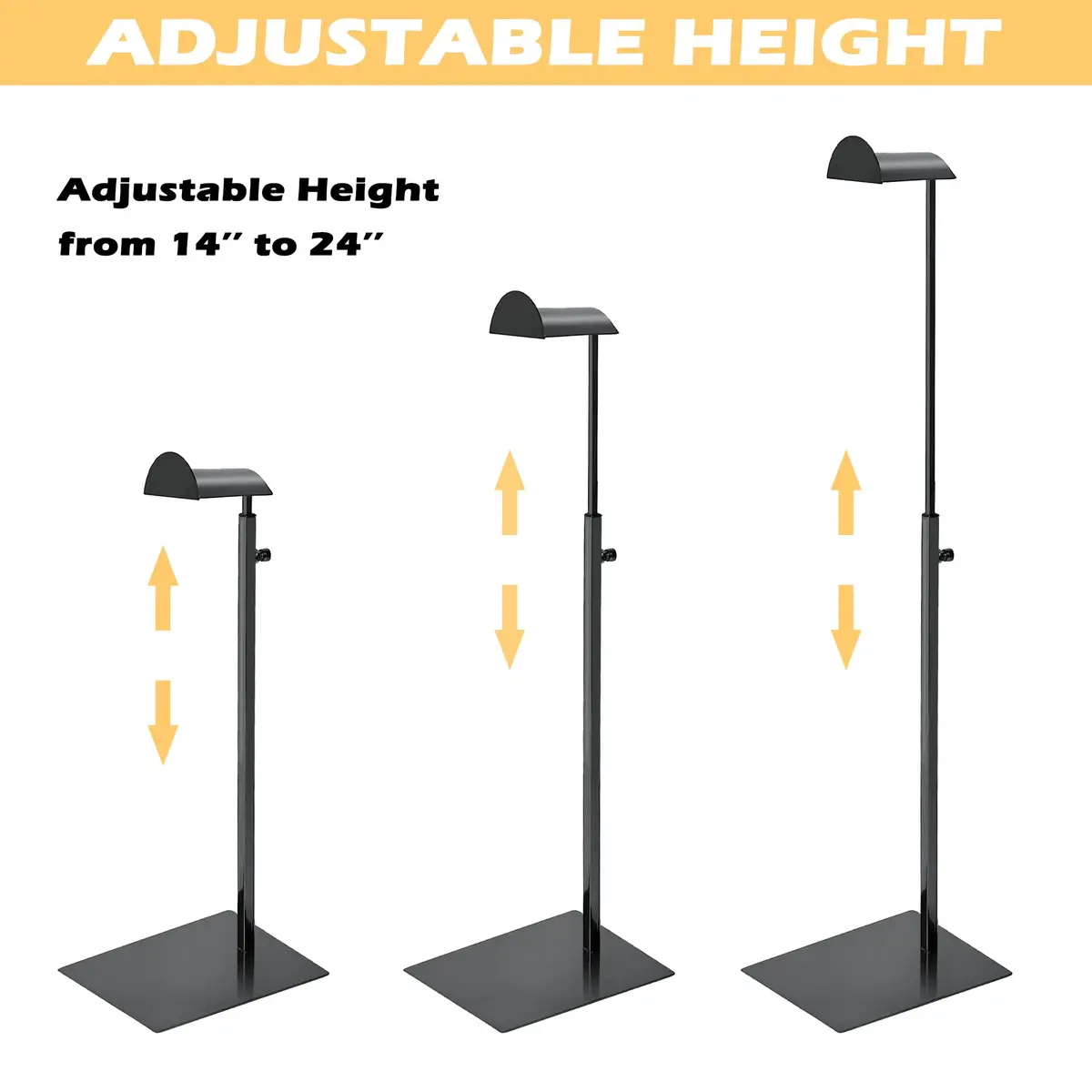 Royxen Black 3 Pack Adjustable Purse Holder Stand | Stainless Steel Bag Display Rack for Shops - view 3