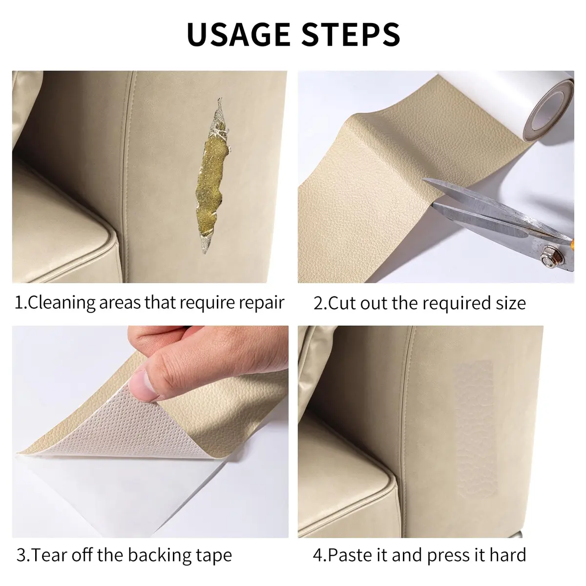 Cindy's Tape Leather Repair Patch Tape, Light Beige 3 x 61 Inches | Self-Adhesive, Waterproof & Durable - view 4