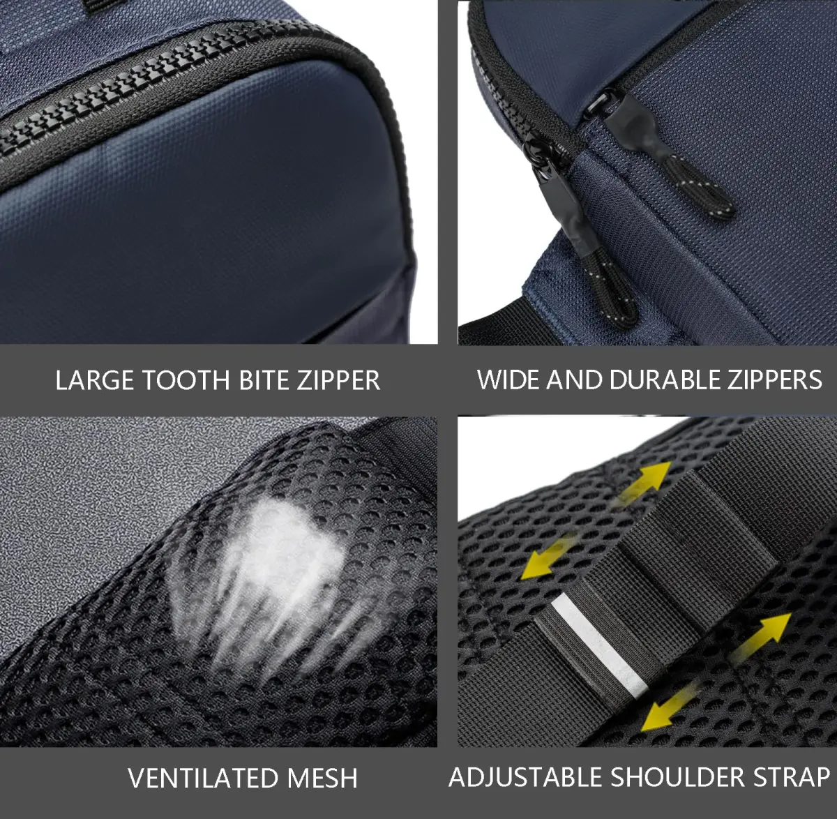 higouta Mini Waterproof Sling Bag for Men & Women, 5.3" x 8.1" x 1.2" | Navy Blue, Adjustable Strap - view 6
