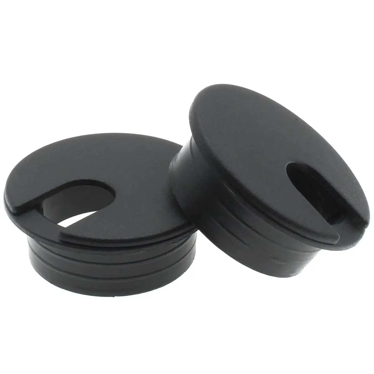 LBTODH Black 2 Pcs Desk Grommet with Removable Lid 45mm (1.77 Inch) | Organizes Cables for Desks & Tables - main product image