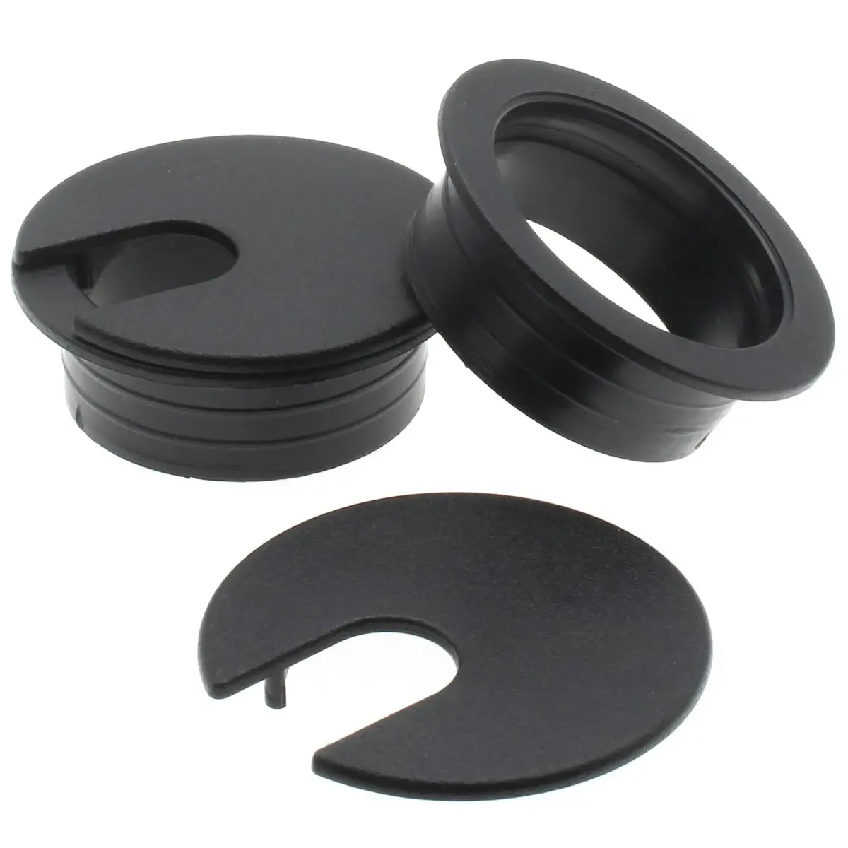 LBTODH Black 2 Pcs Desk Grommet with Removable Lid 45mm (1.77 Inch) | Organizes Cables for Desks & Tables - view 2