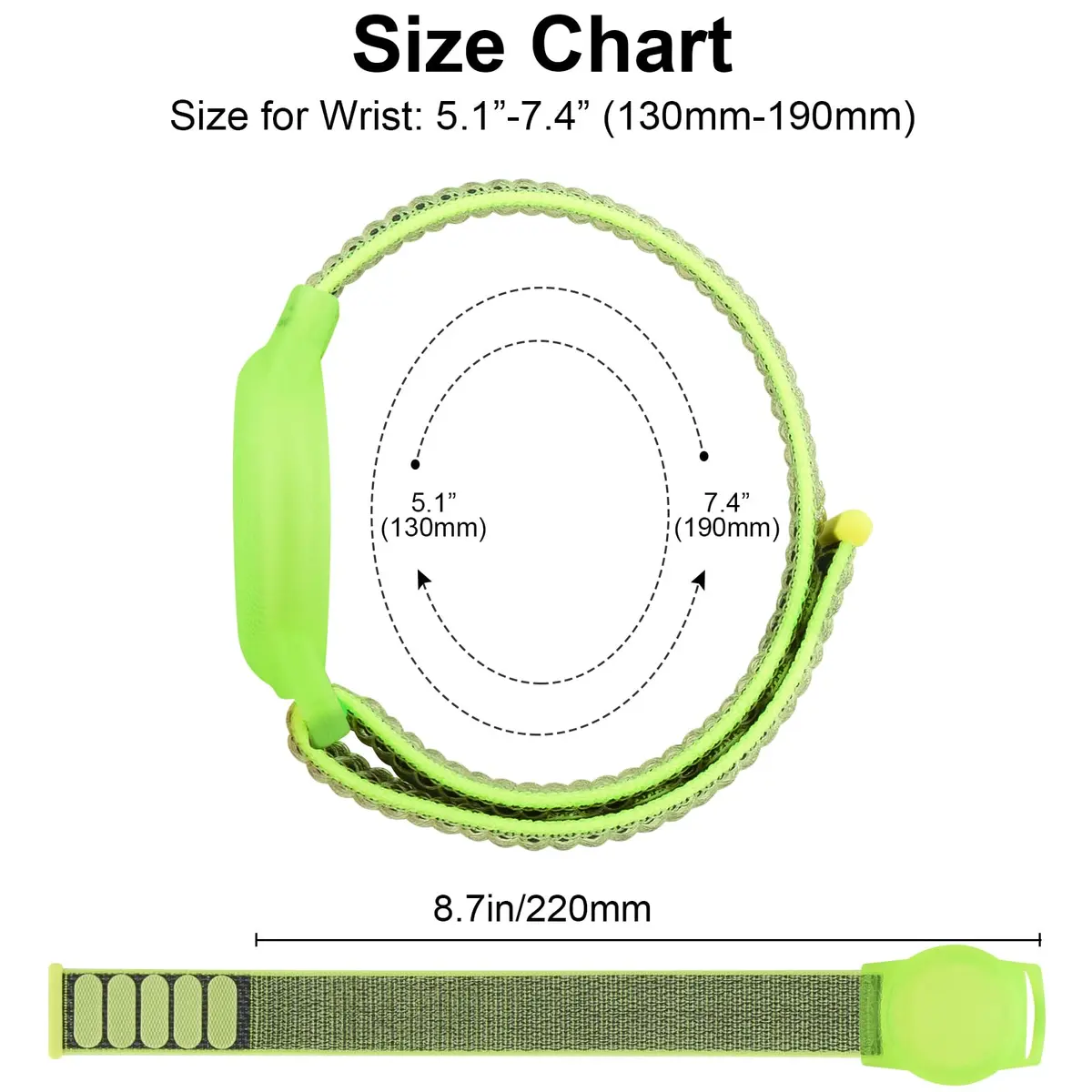 Meliya Nylon AirTag Bracelet for Kids Large (5.1"-7.4") | Adjustable Anti Lost Wristband - view 5