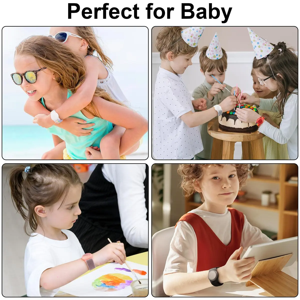 Meliya Nylon AirTag Bracelet for Kids Large (5.1"-7.4") | Adjustable Anti Lost Wristband - view 6