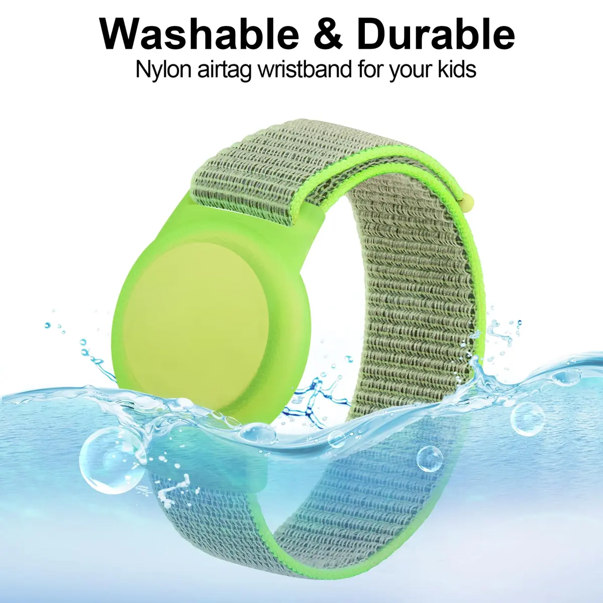 Meliya Nylon AirTag Bracelet for Kids Large (5.1"-7.4") | Adjustable Anti Lost Wristband - view 3