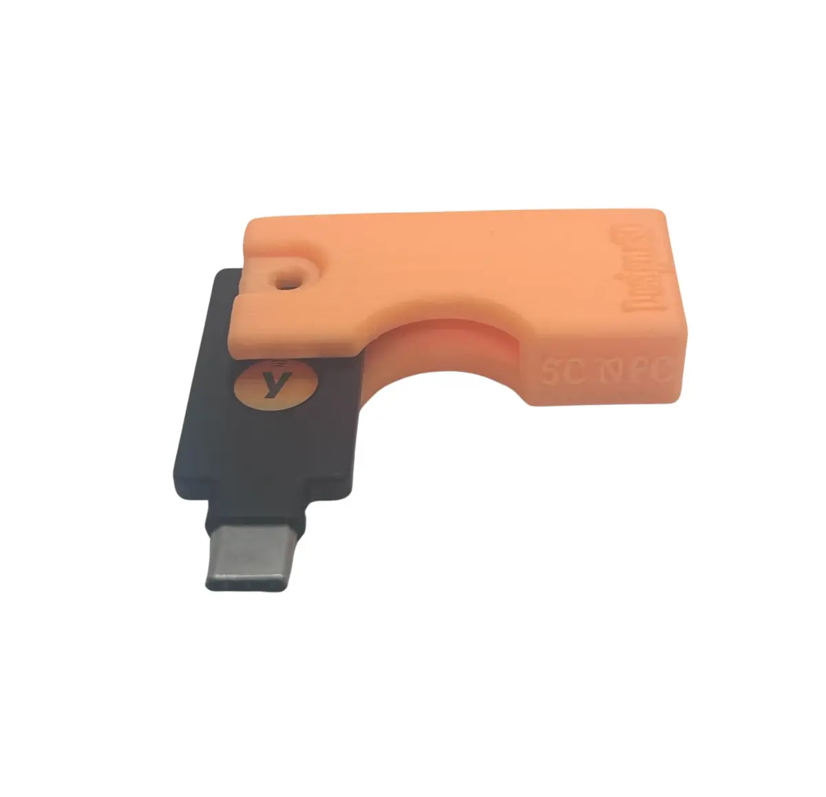 Designz3D Yubikey Protector Flip Case Keychain Holder Orange 5C NFC | Protects Yubikey from Damage - view 2