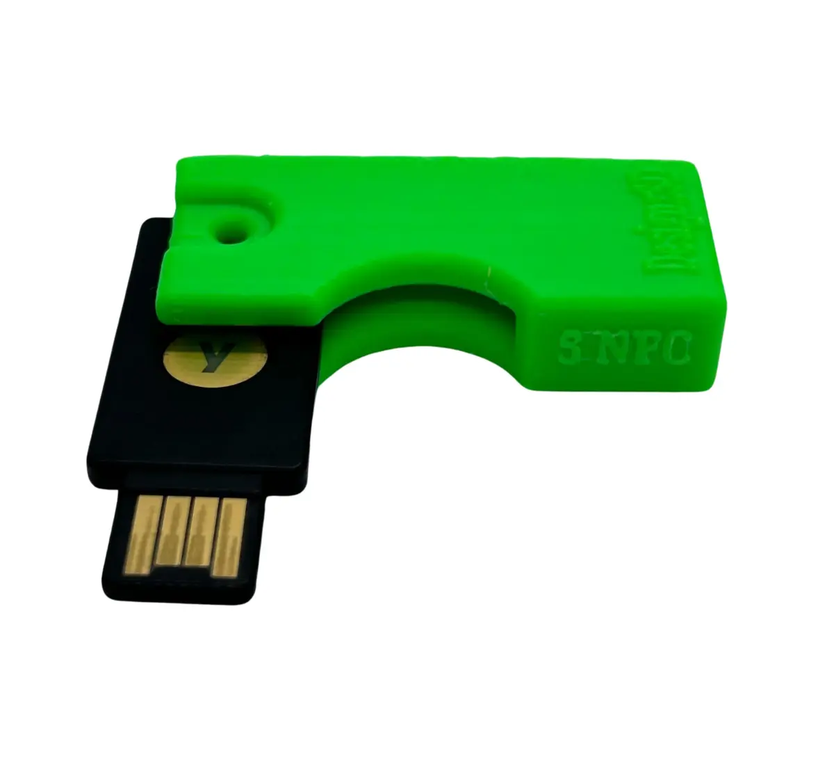 Designz3D Yubikey Protector Flip Case Keychain Holder with Keyring, Light Green (5 NFC) | Protects Yubikeys from Damage - view 2