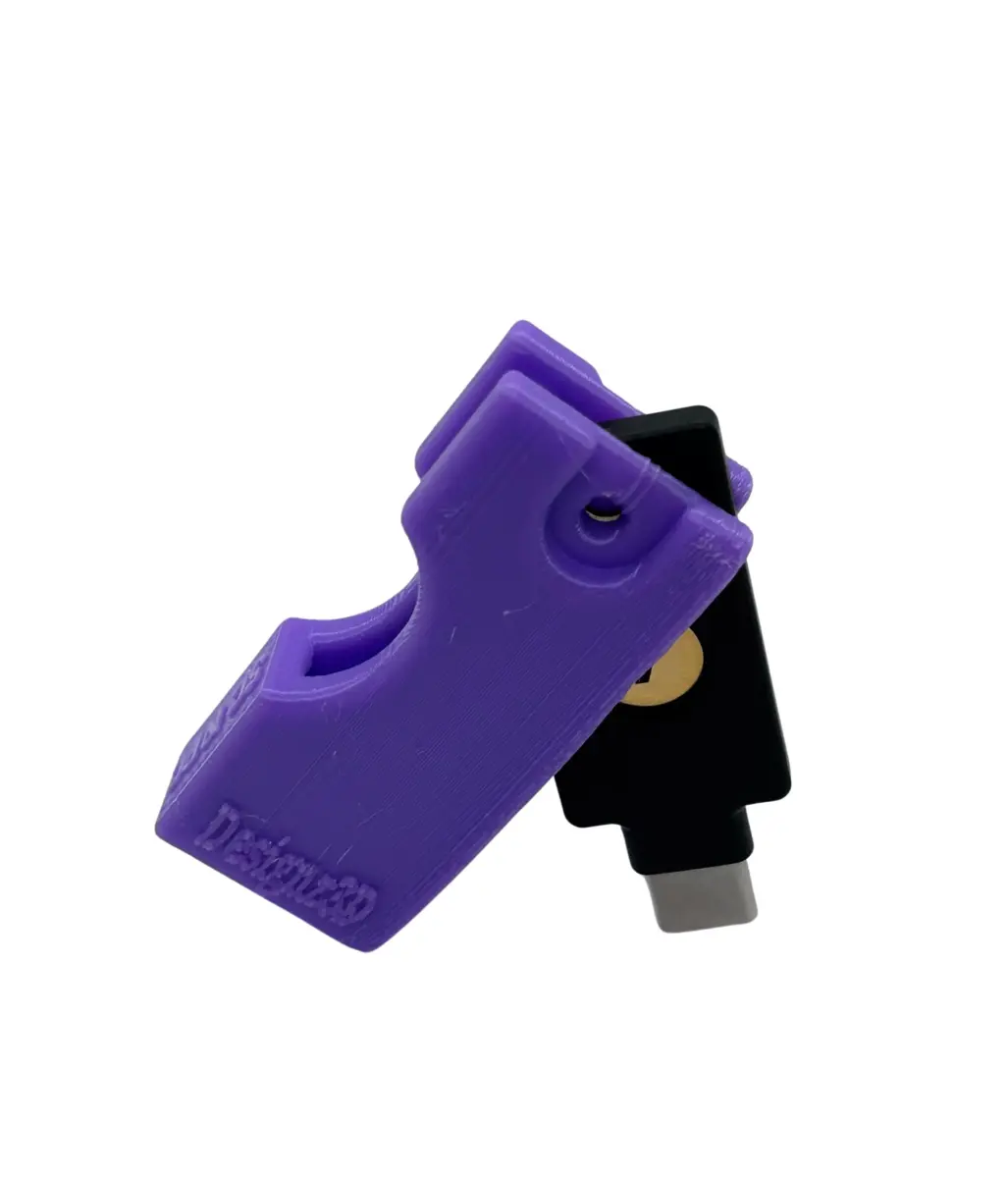 Designz3D Purple Yubikey Protector Flip Case Keychain Holder with Keyring | 3D Printed Water Resistant - main product image