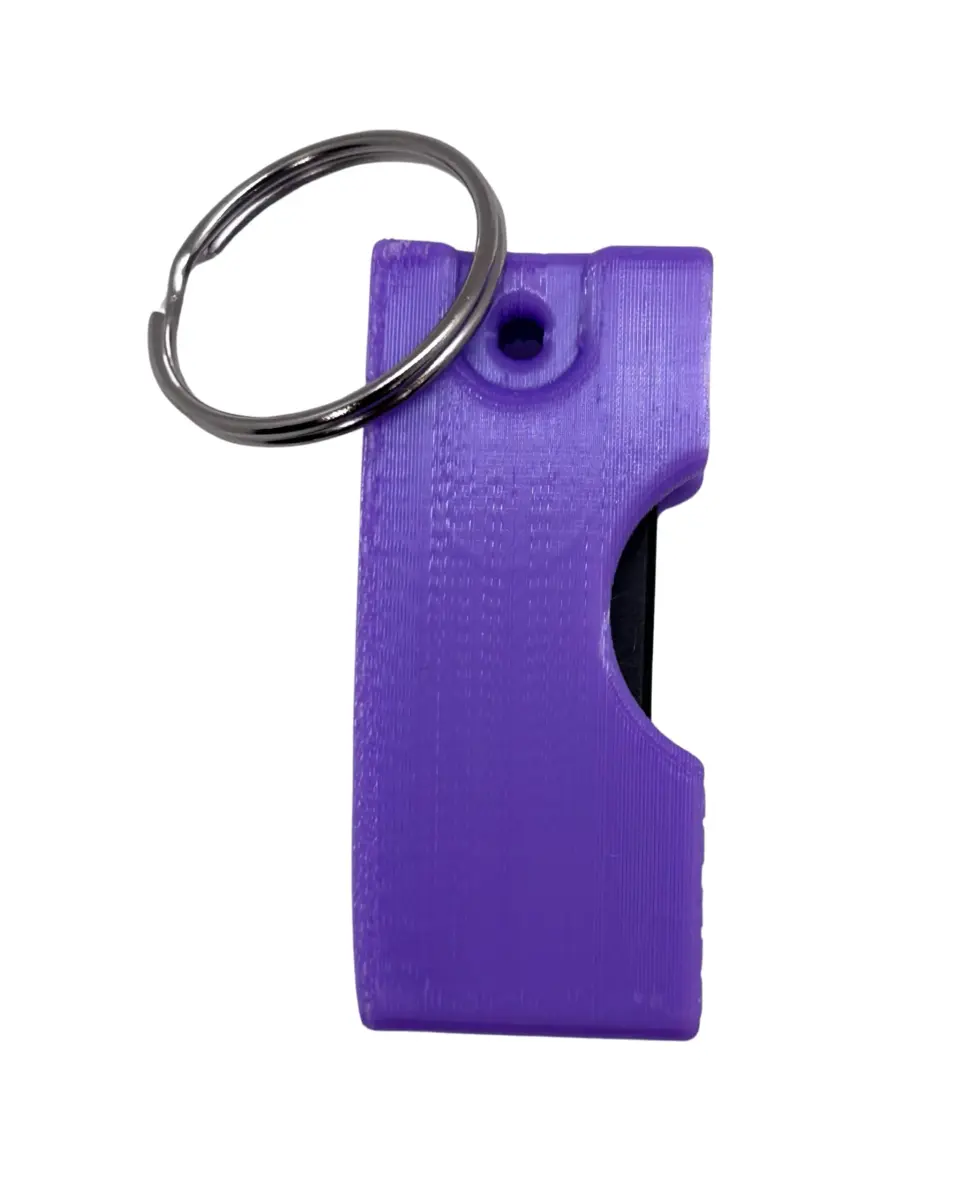 Designz3D Purple Yubikey Protector Flip Case Keychain Holder with Keyring | 3D Printed Water Resistant - view 3