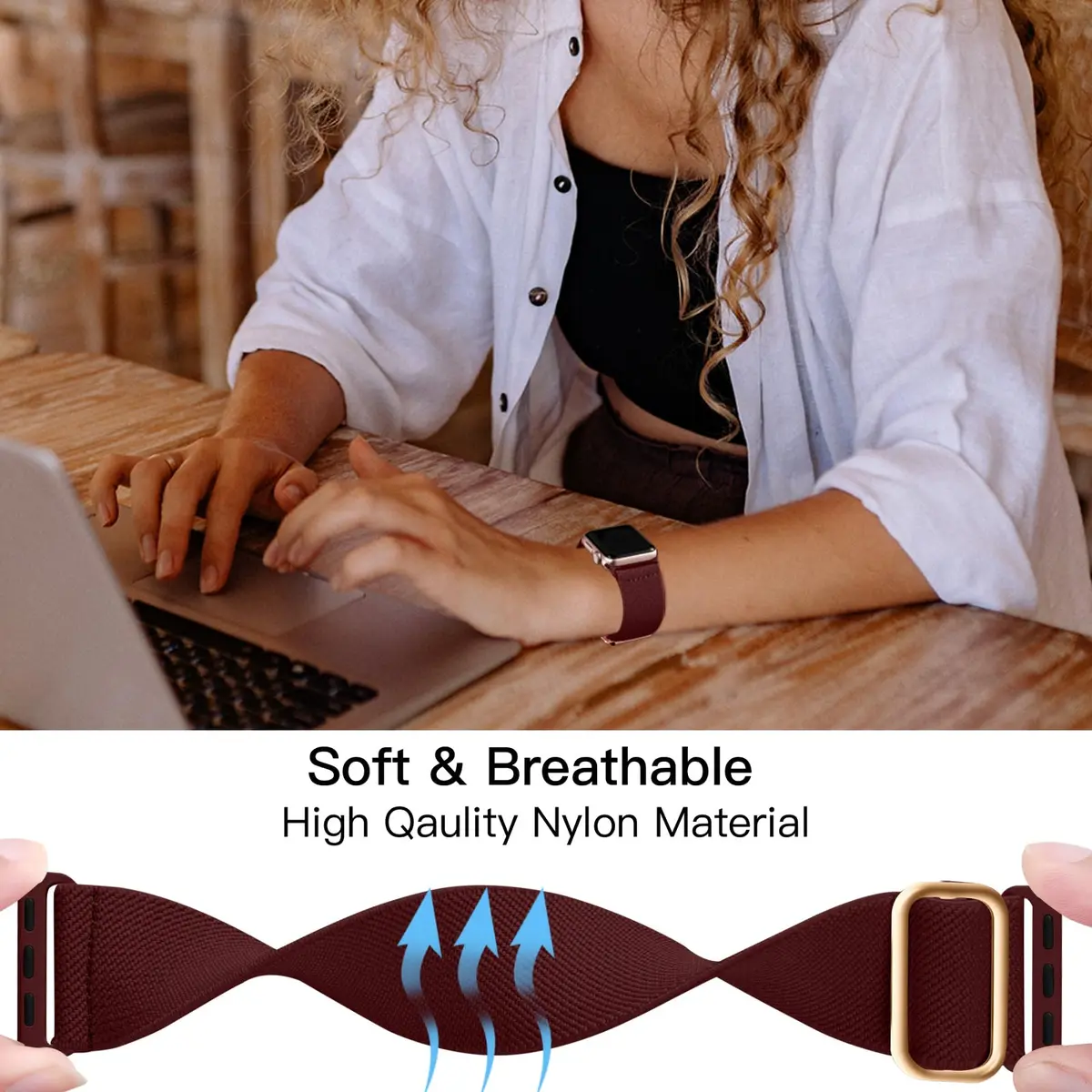 Lerobo Braided Solo Loop Compatible with Apple Watch Bands 40mm 41mm 42mm 44mm 45mm 46mm 49mm | Adjustable Nylon Sport Band - view 4