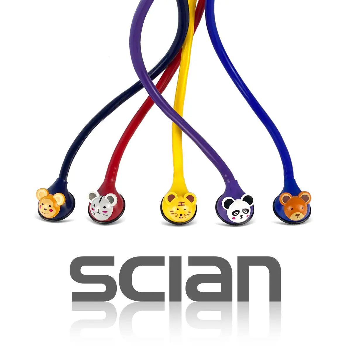 SCIAN Real Working Stethoscope Red | Interchangeable Cartoon Heads, Professional Quality for Doctors, Nurses, Clinicians - view 4