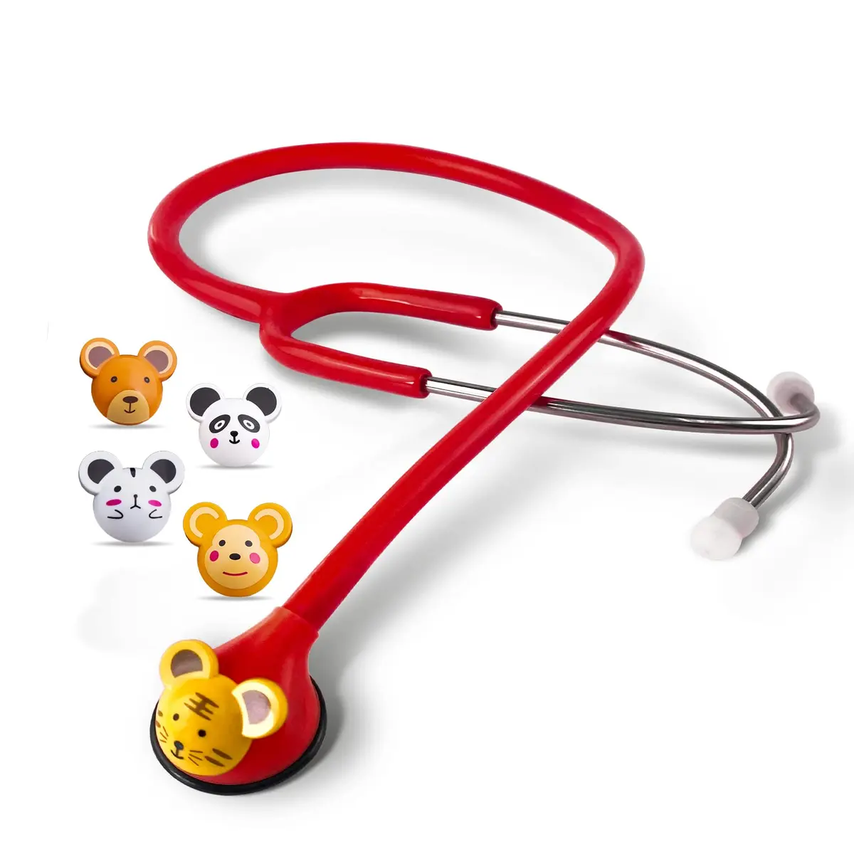 SCIAN Real Working Stethoscope Red | Interchangeable Cartoon Heads, Professional Quality for Doctors, Nurses, Clinicians - main product image