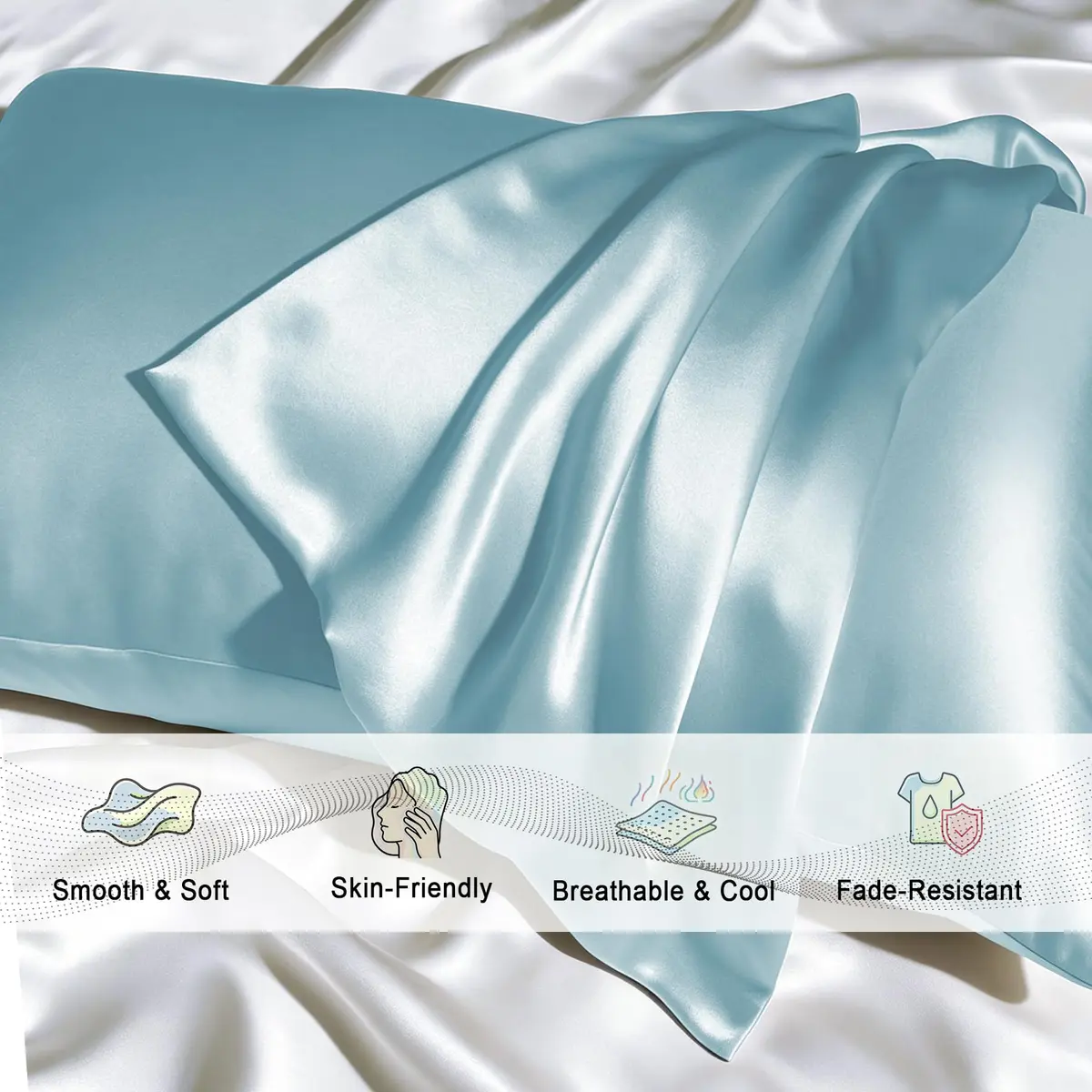 Gabire Mulberry Silk Pillowcase for Hair and Skin | Prevent Acne & Wrinkles, Organic Silk, King (20"×36") - view 2