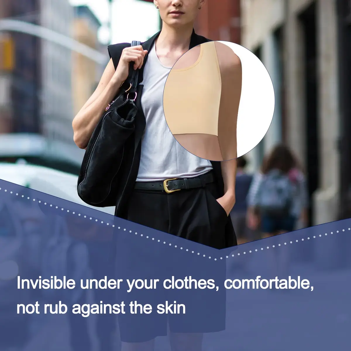 LEINIDINA Chest Binder Bra Transgender FTM LGBT Compression Tank Top, Skin, Flattens Chest, Comfortable Fit, Breathable, Zipper Closure - view 5