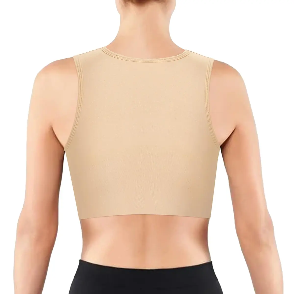 LEINIDINA Chest Binder Bra Transgender FTM LGBT Compression Tank Top, Skin, Flattens Chest, Comfortable Fit, Breathable, Zipper Closure - view 2