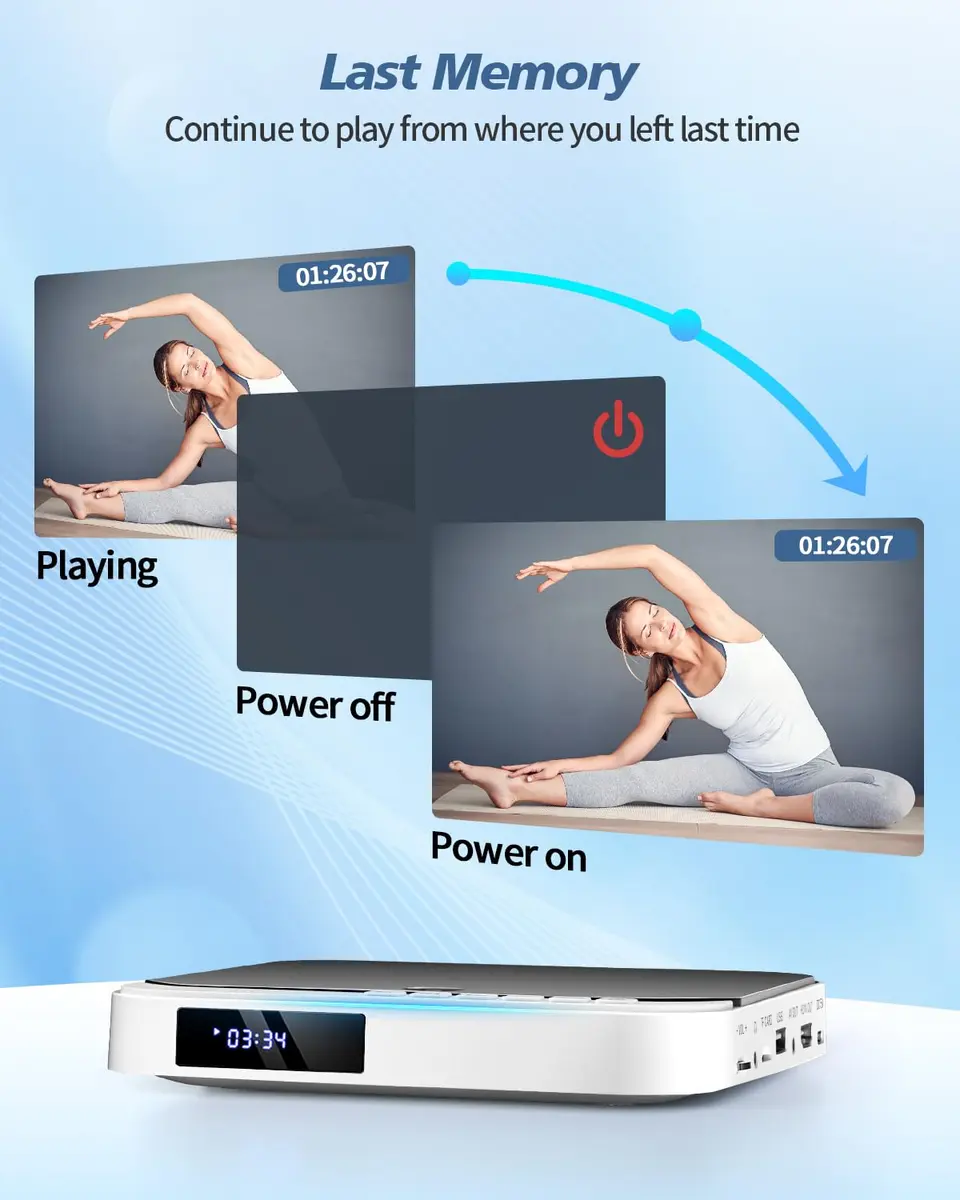Desobry HDMI DVD Player with All Region Free | Compact 1080P Support, USB & TF Input, Anti-Shock, Quiet Load, Remote - view 5